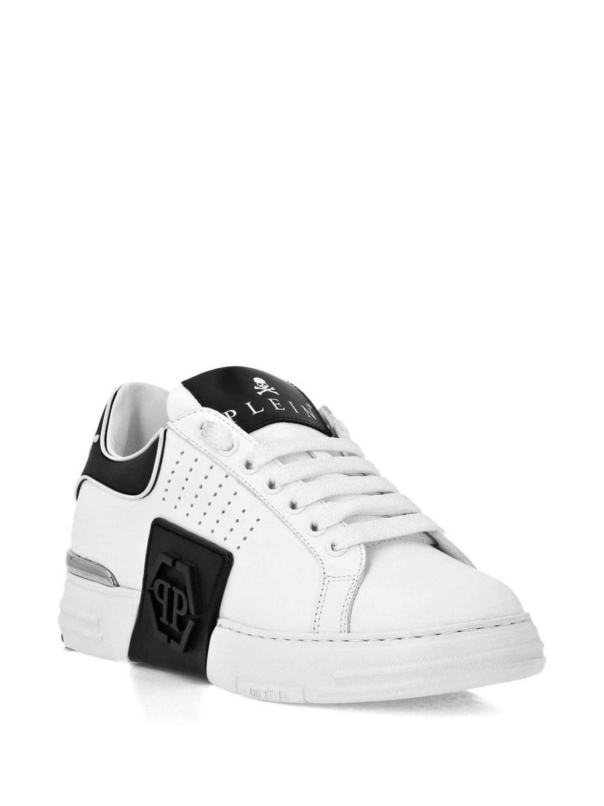 Philipp Plein Nappa Leather Sneakers Low Top Hexagon In Multi