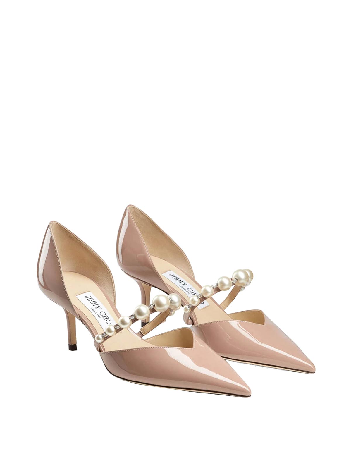Jimmy Choo Nude Patent Leather Aurelie 65 Pumps In Pink