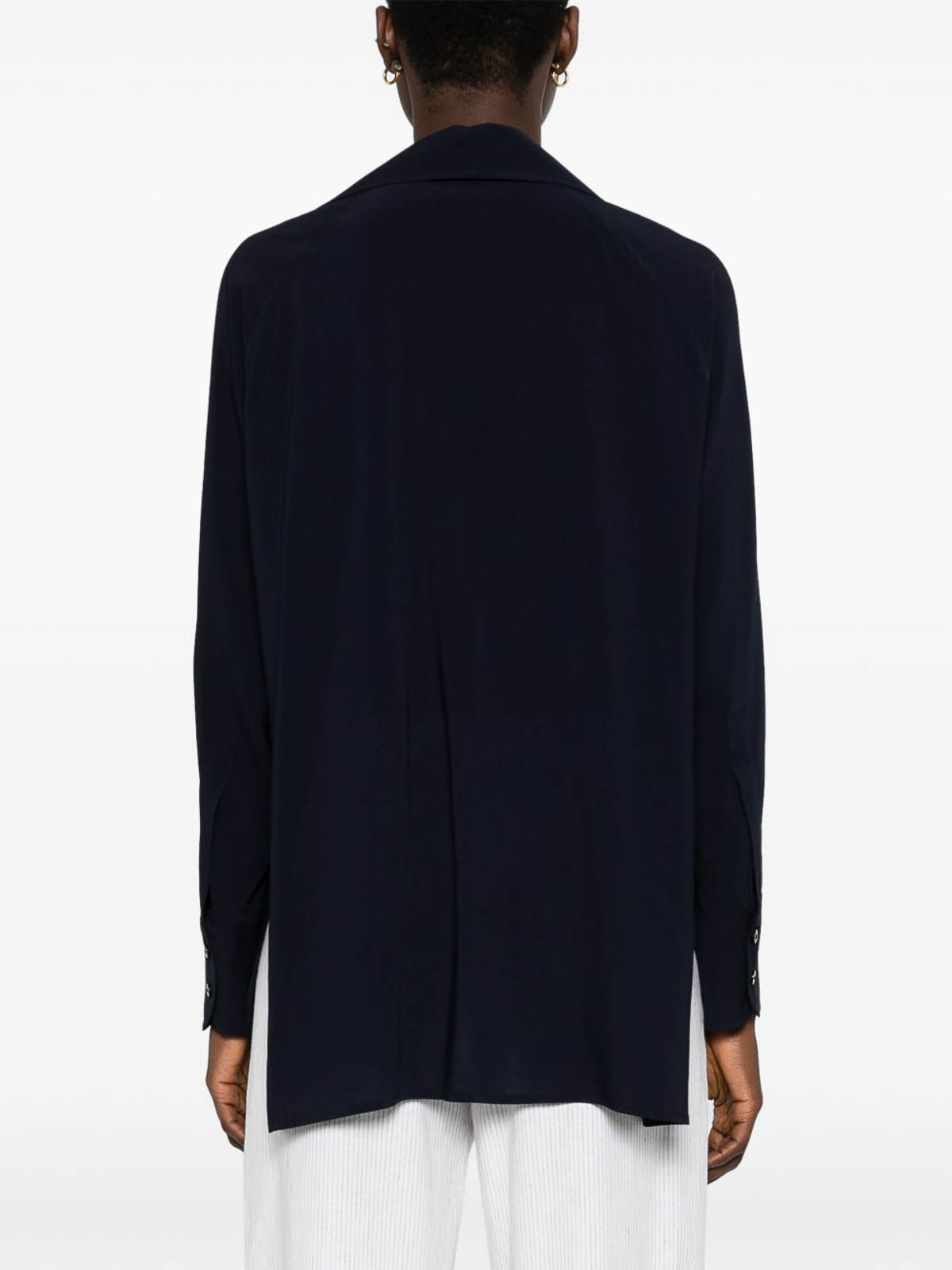 Alberto Biani Georgette Blouse In Blue