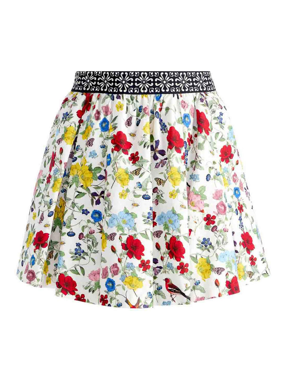 Alice And Olivia Haven Lin And Cotton Mini Skirt In Multi
