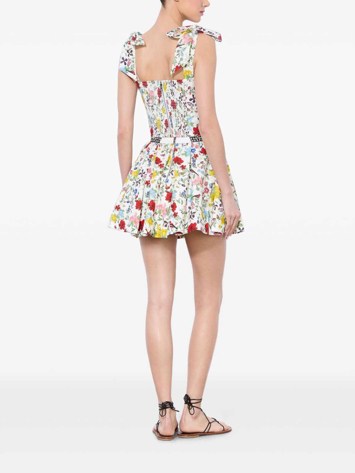 Alice And Olivia Haven Lin And Cotton Mini Skirt In Multi