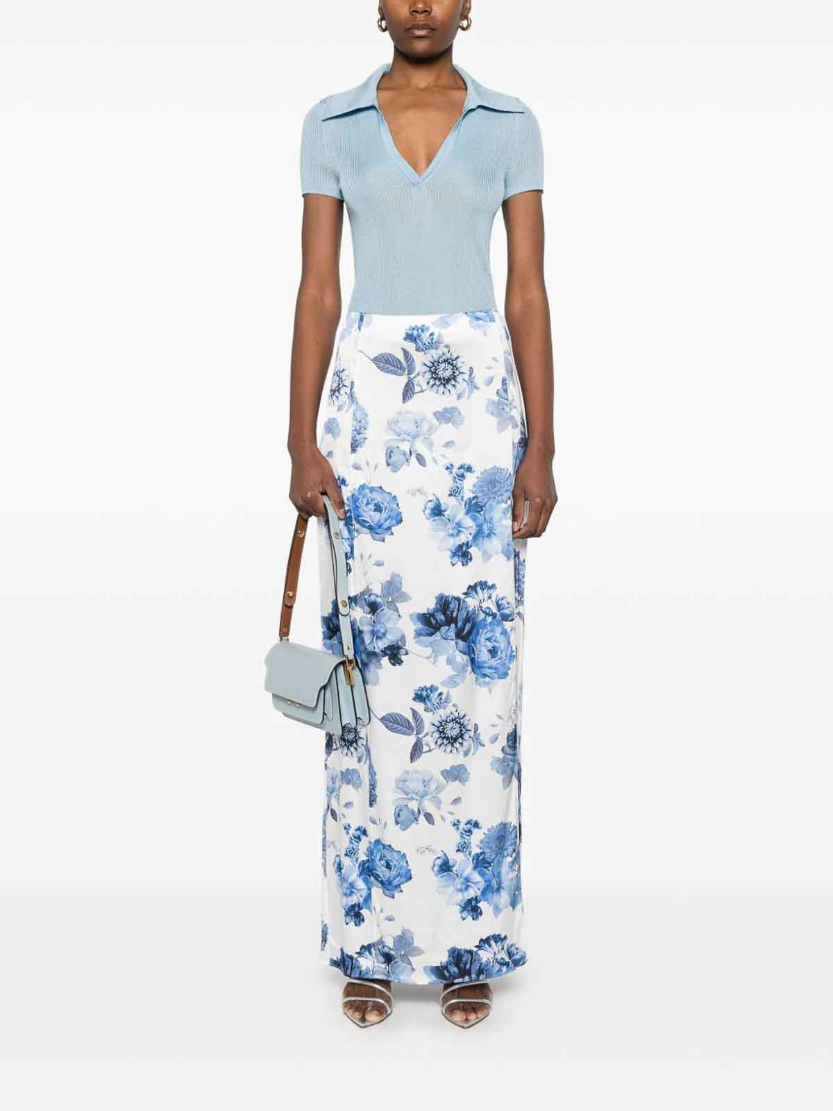 Alice And Olivia Stephine Printed Long Skirt In Multi