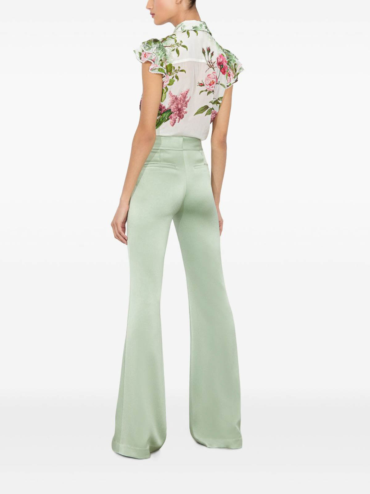 Alice And Olivia Minda Silk Blouse In White