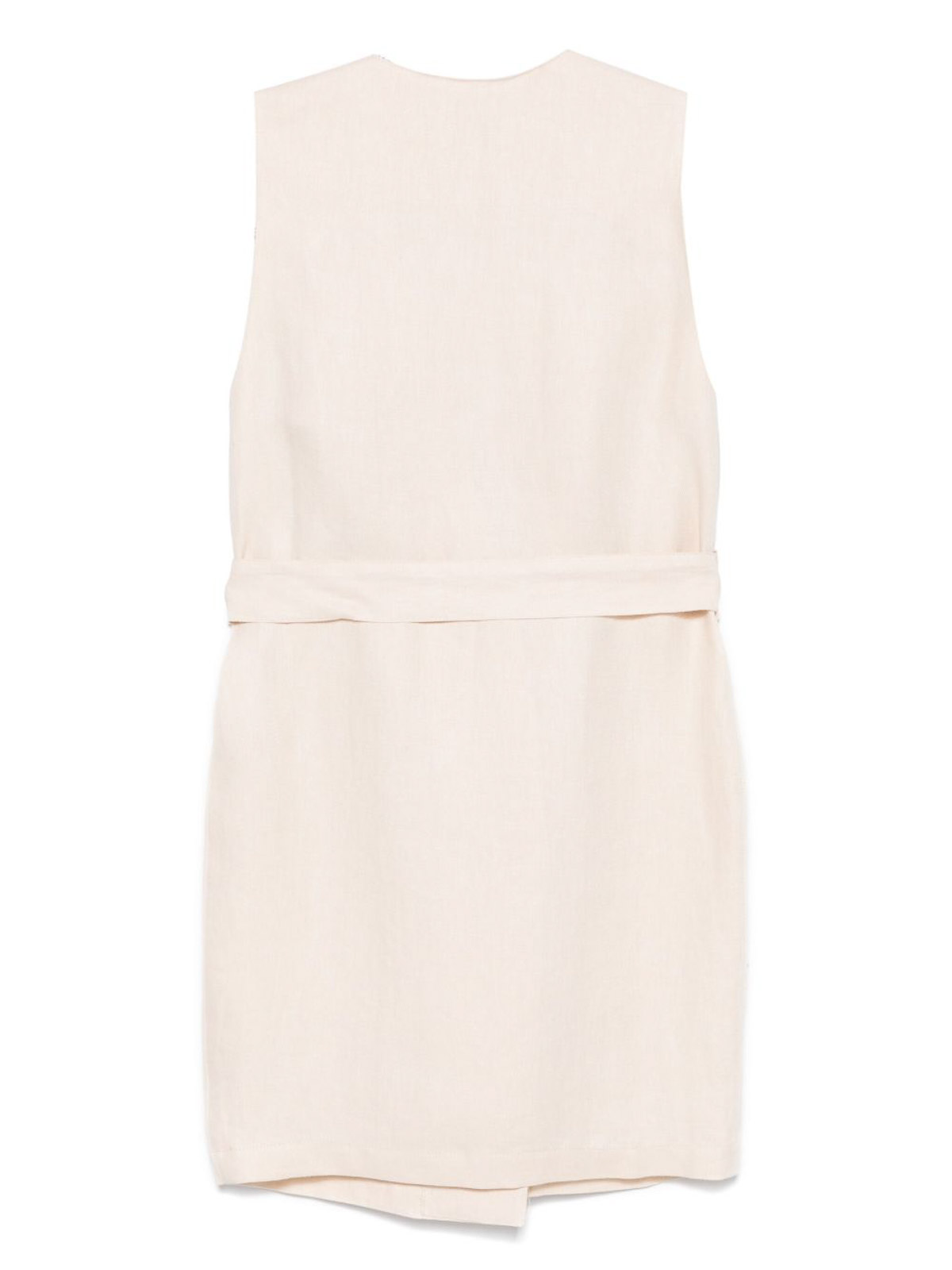 Alysi Linen Vest In White