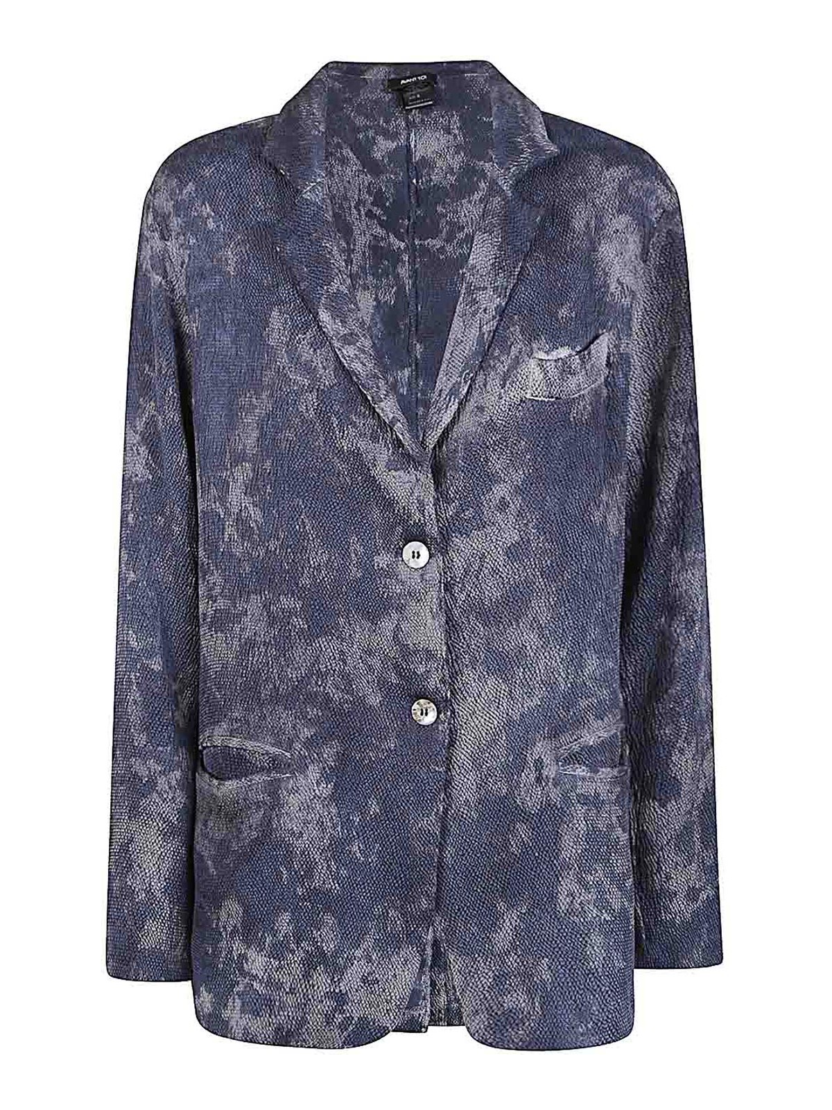 Avant Toi Silk Single-breasted Jacket In Gray