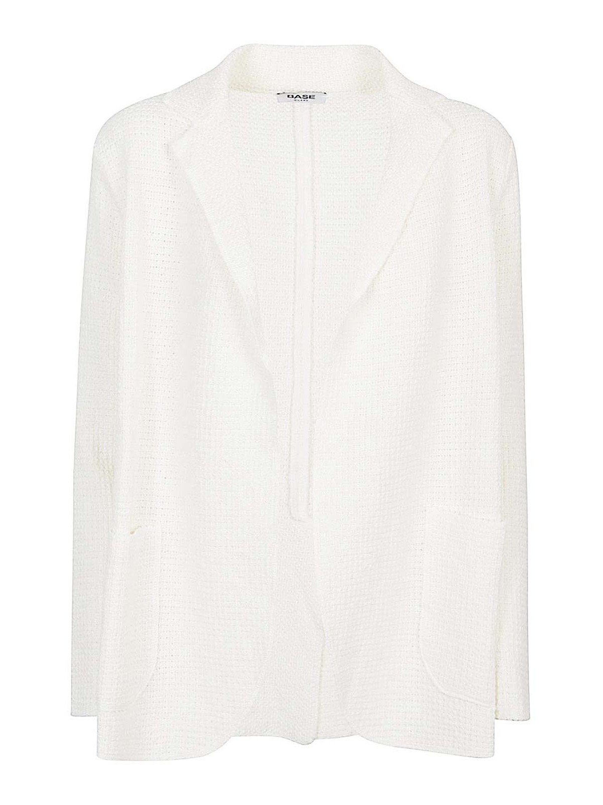 Base Cotton Blazer Jacket In White