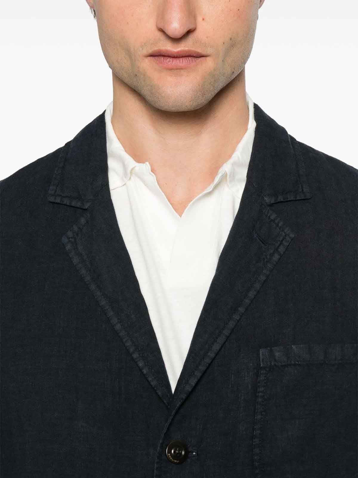 Boglioli Linen Single-breasted Jacket In Black