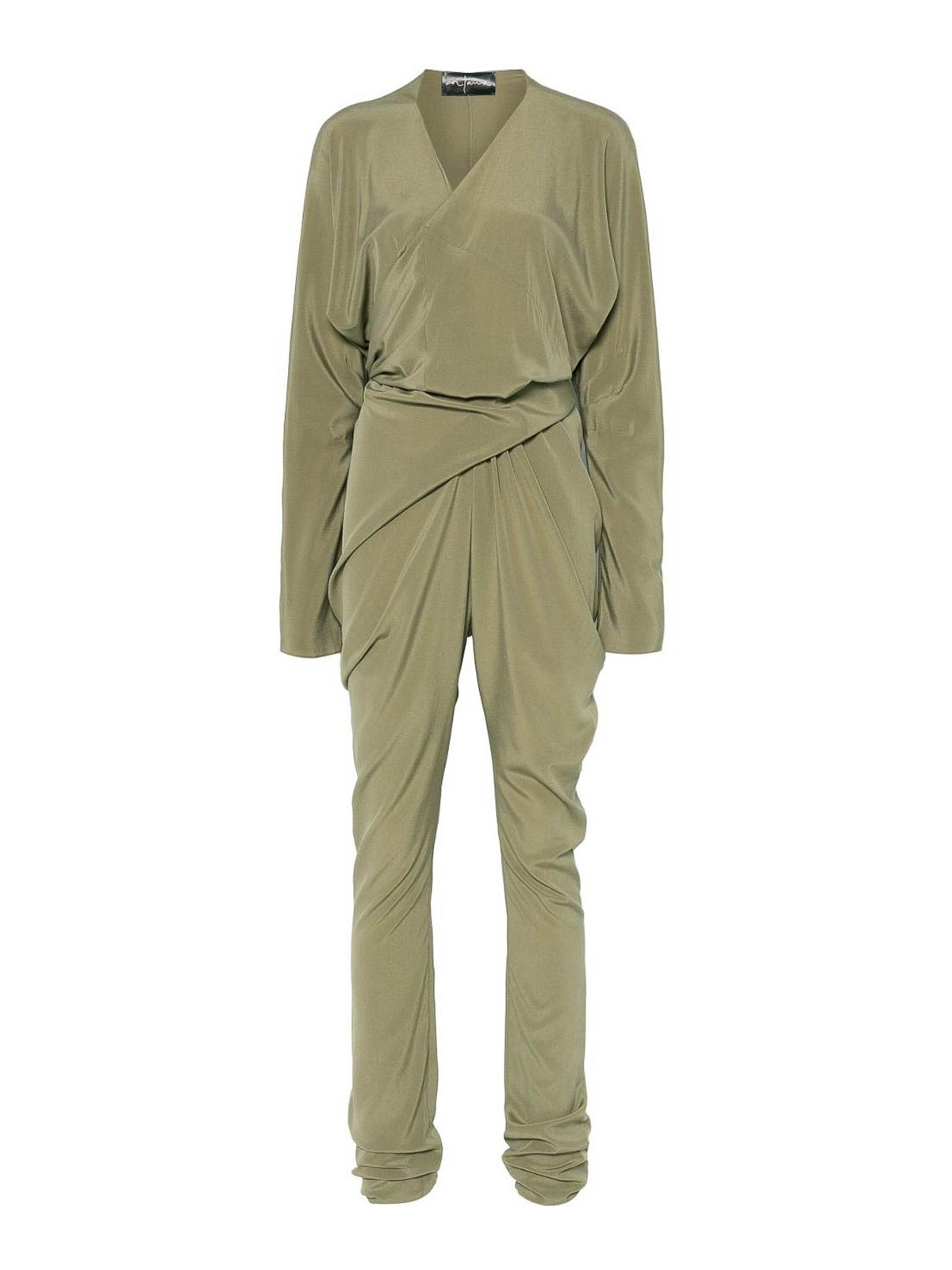 Cortana Serp Silk Jumpsuit In Green