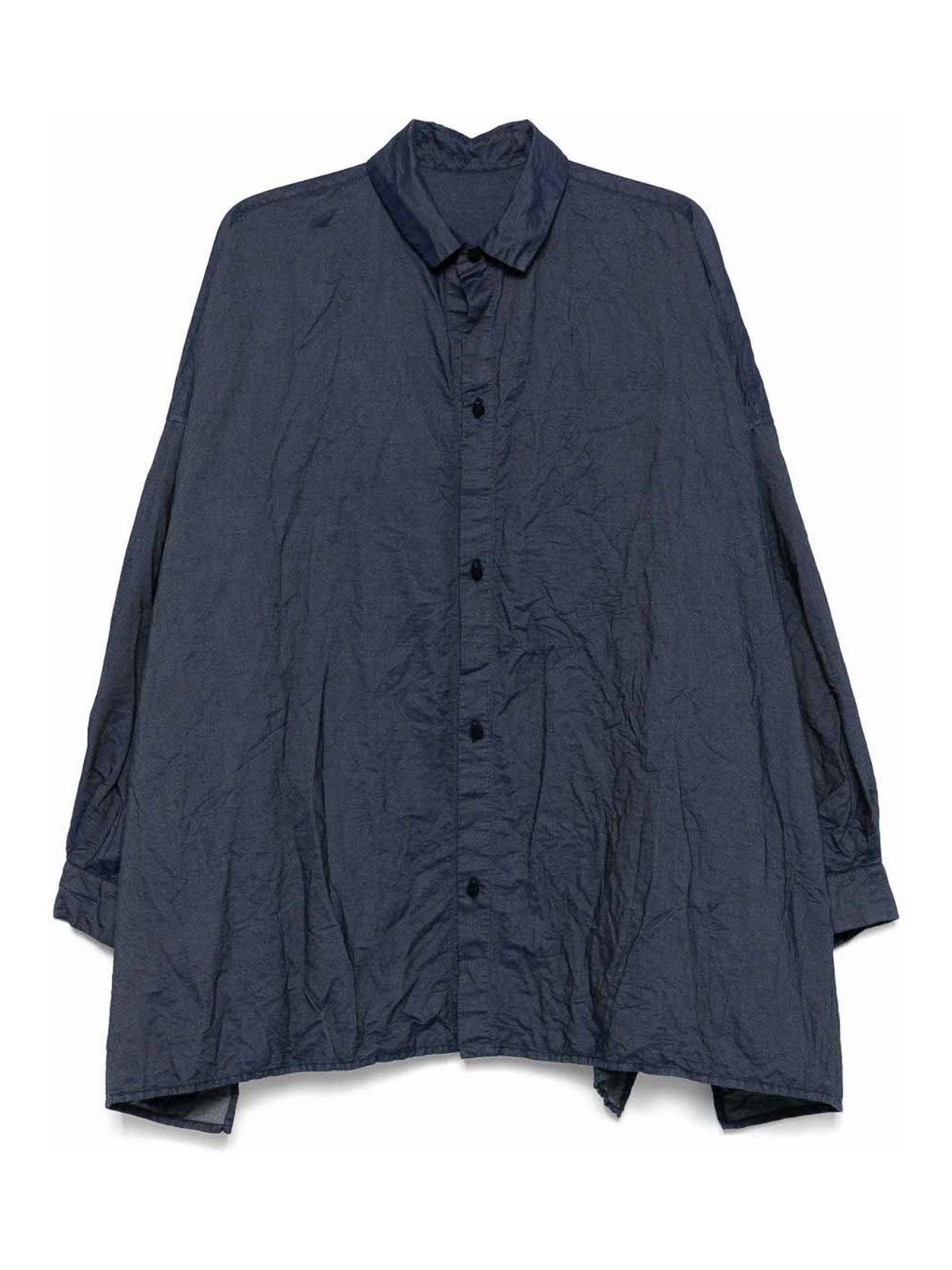 Daniela Gregis Navy Blue Box-pleat Shirt In Blue