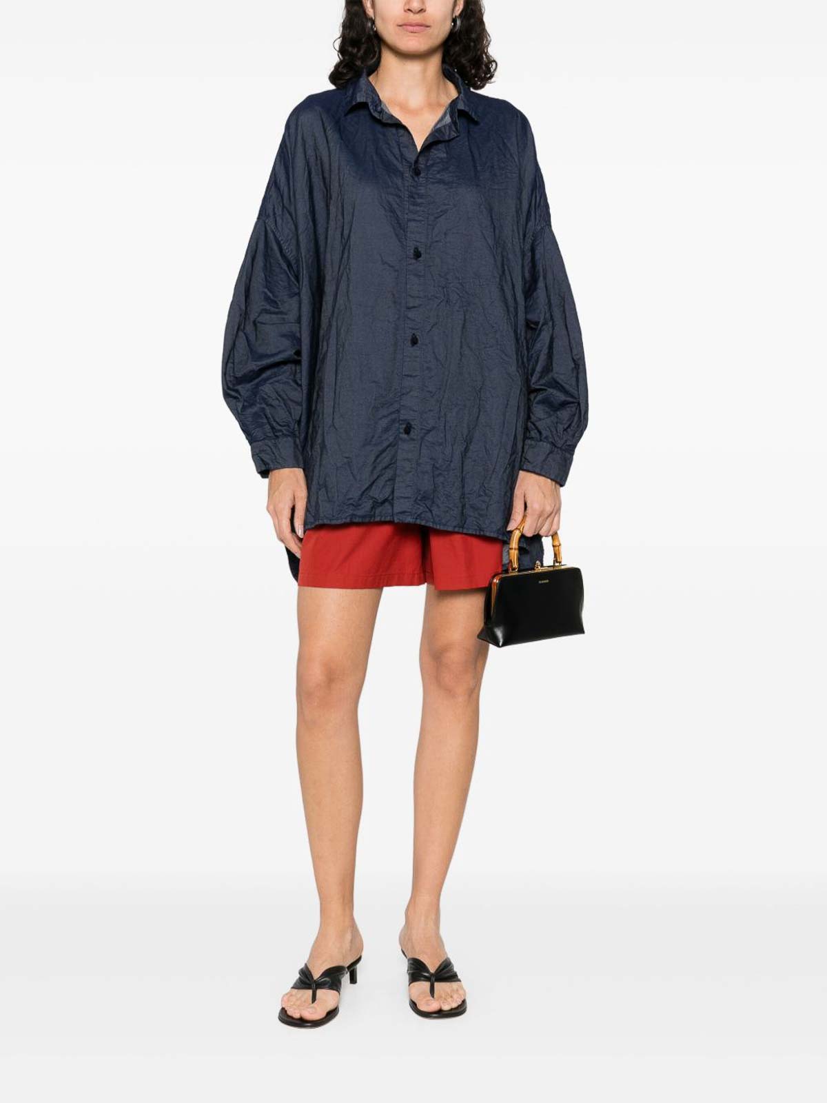 Daniela Gregis Navy Blue Box-pleat Shirt In Blue