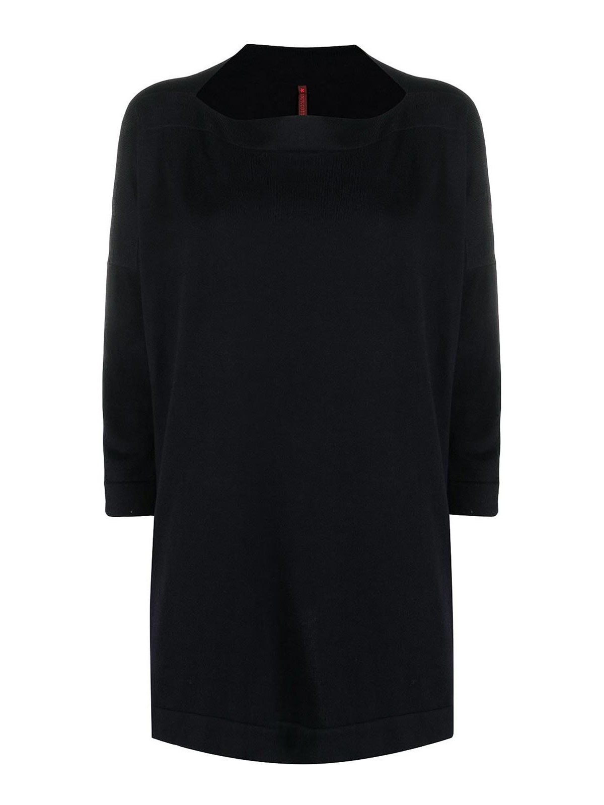 Daniela Gregis Navy Boat Neck Knit Jumper In Blue
