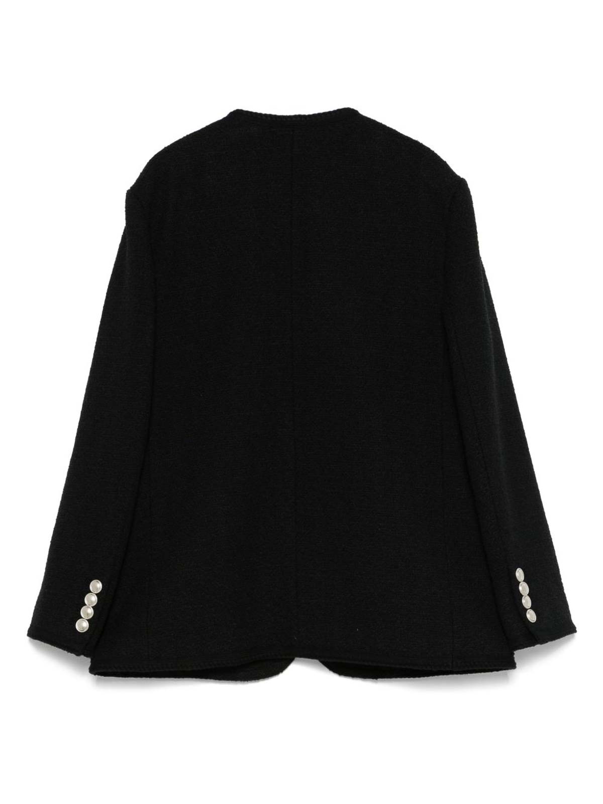 Dunst Black Oversize Collarless Jacket In Black