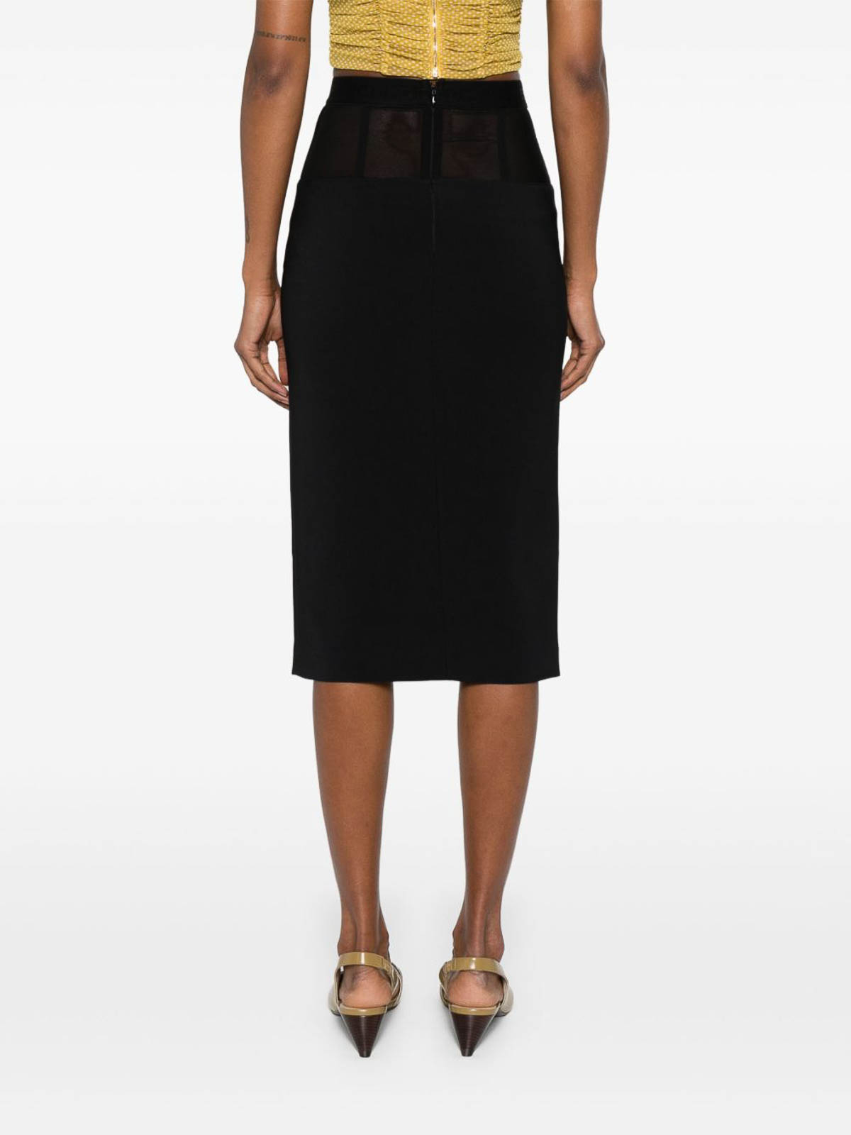 Elisabetta Franchi Midi Skirt - Black - Women | GO06653E2110