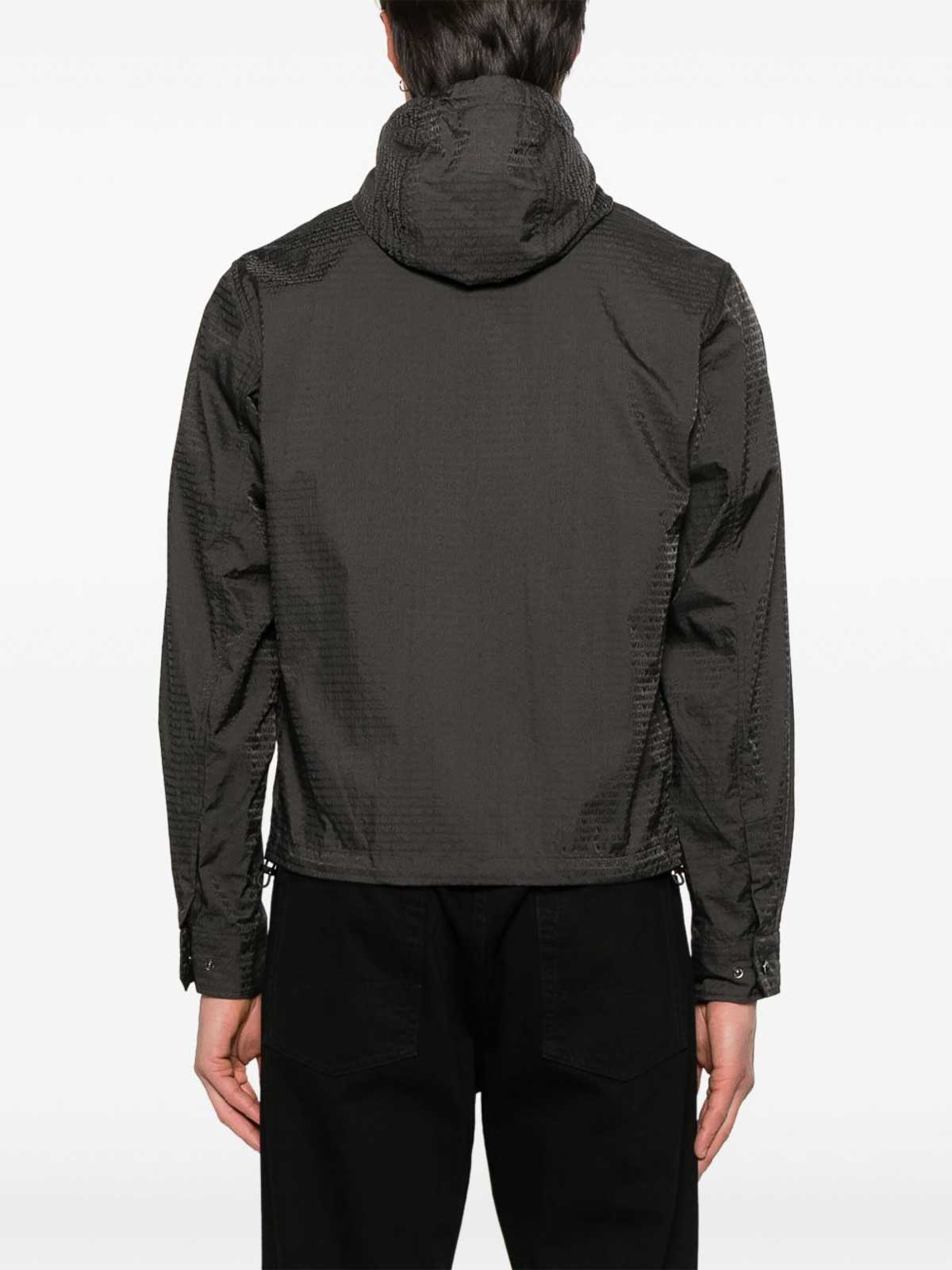 Emporio Armani Adjustable Cuffs Hooded Jacket With Side Pockets In Brown