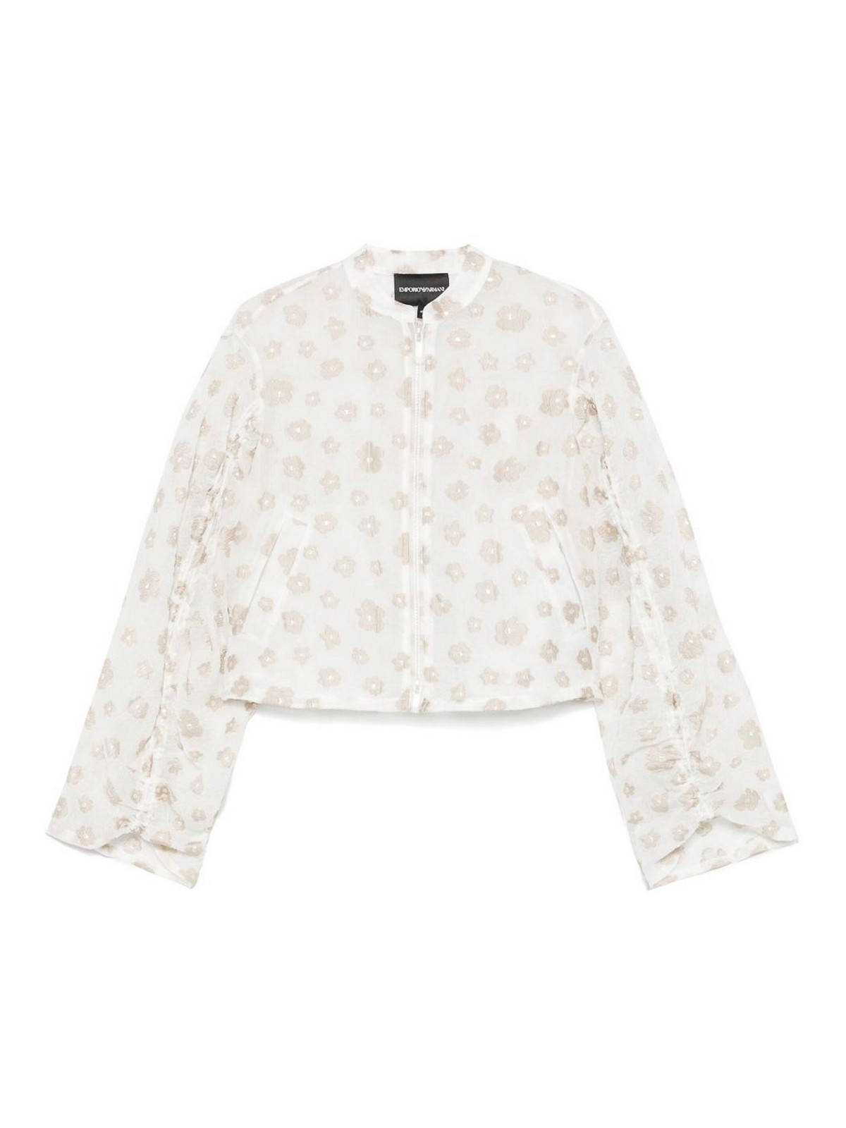 Emporio Armani Florwer Embroidered Blouse In Neutral