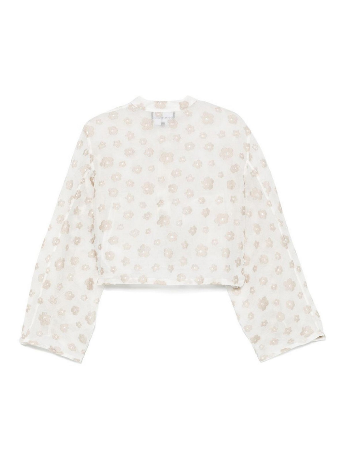 Emporio Armani Florwer Embroidered Blouse In Neutral