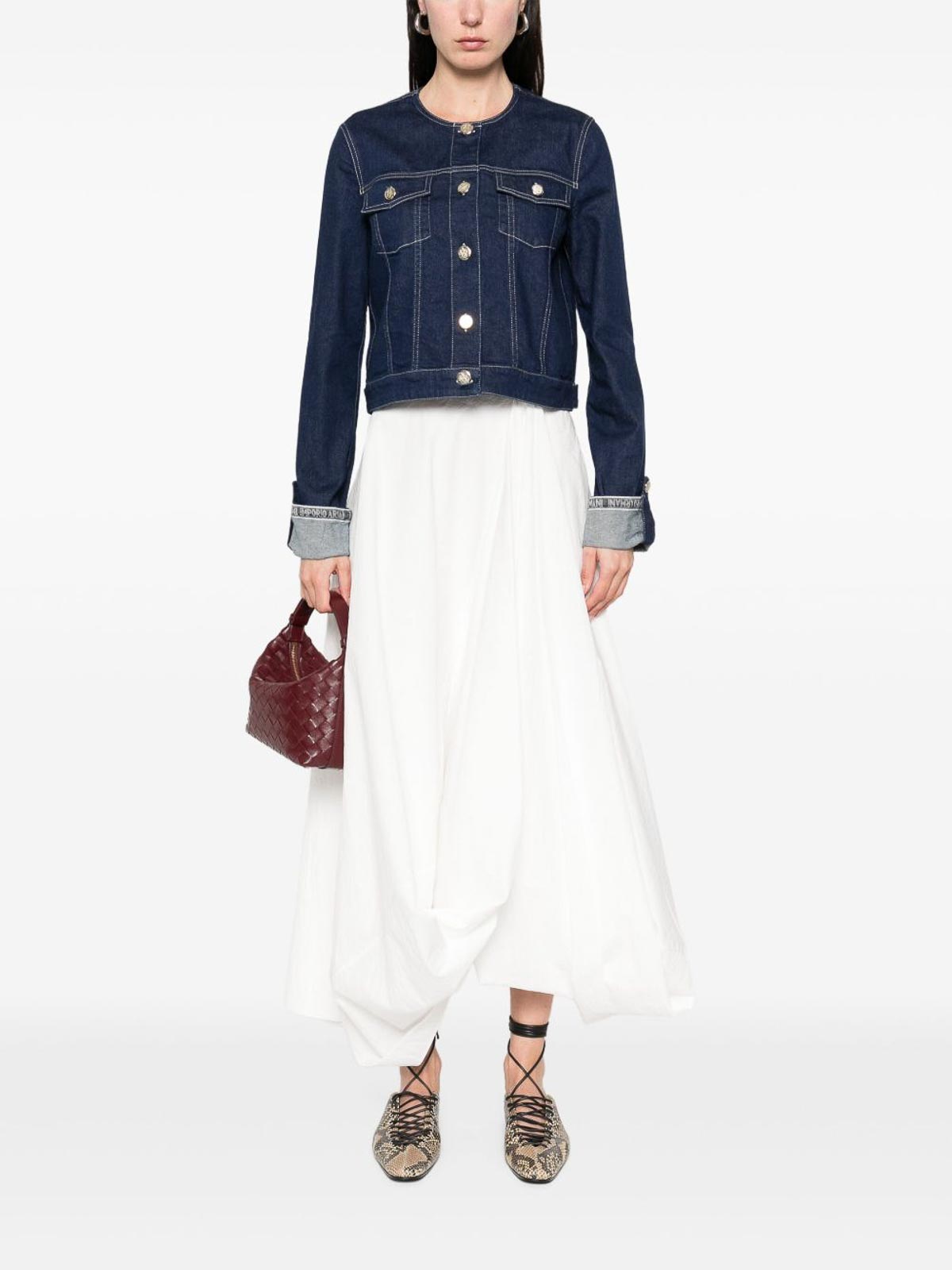 Emporio Armani Denim Cotton Jacket In Blue