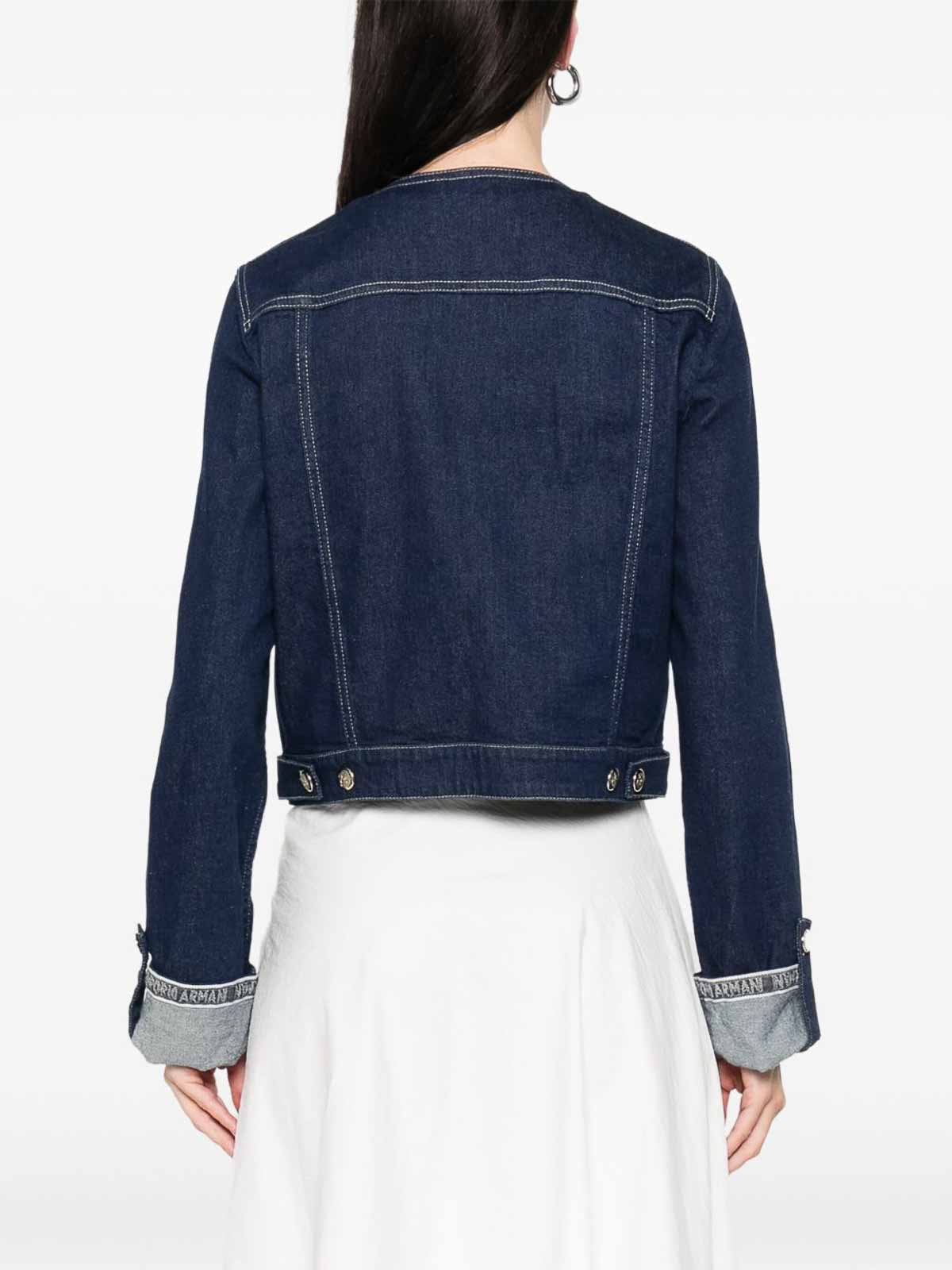 Emporio Armani Denim Cotton Jacket In Blue