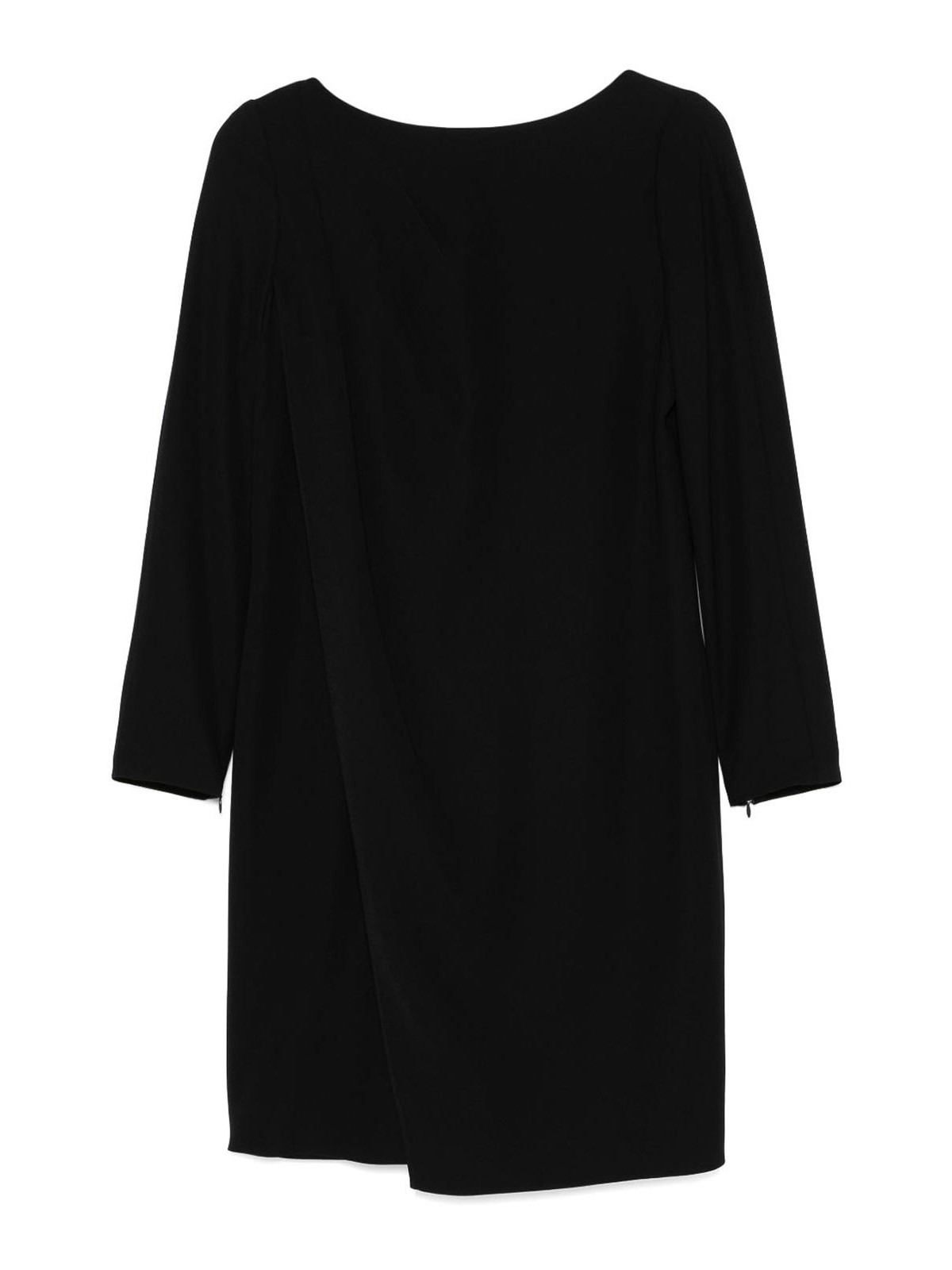 Emporio Armani Draped Short Dress Cuff Zips In Black