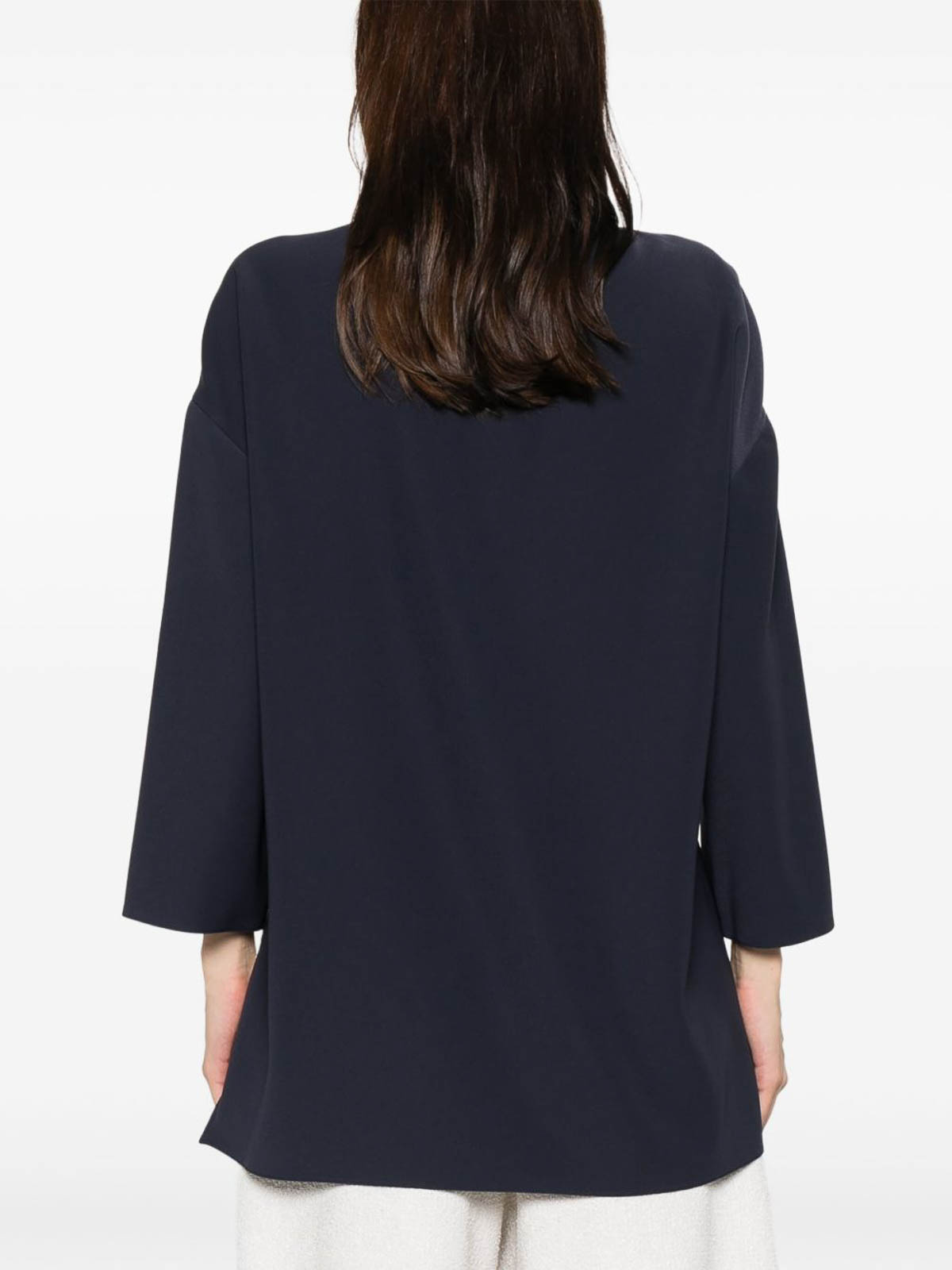 Emporio Armani Asv Recycled Cashmere Jumper With Kimono Sleeves In Blue