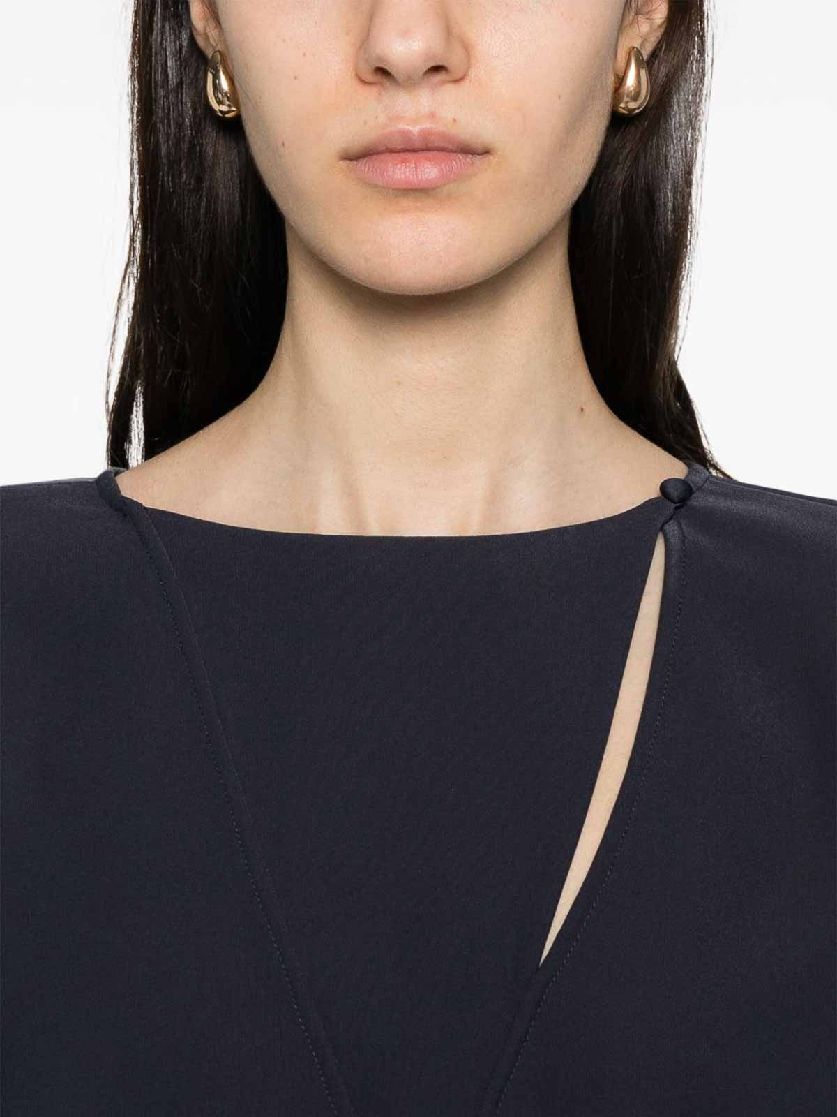 Emporio Armani Asv Recycled Cashmere Jumper With Kimono Sleeves In Blue