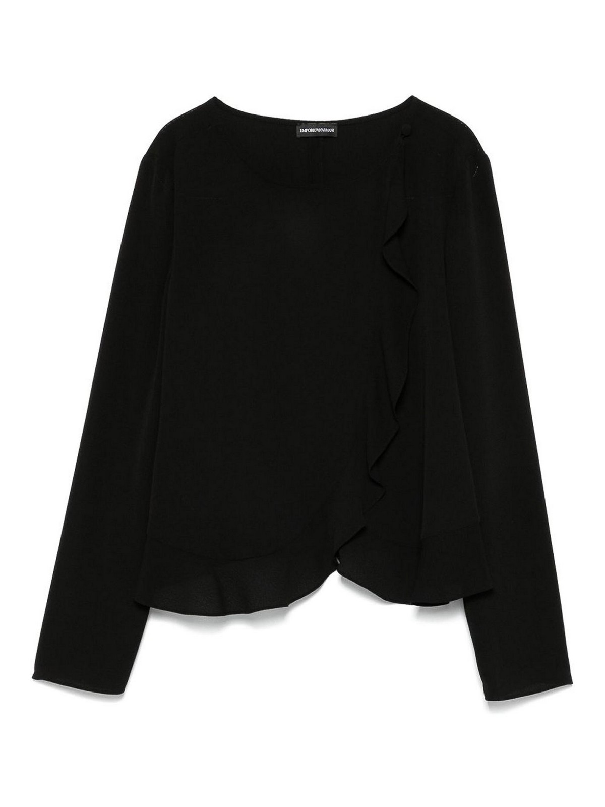 Emporio Armani Milano Stitch Shoulder Pads Jacket In Black