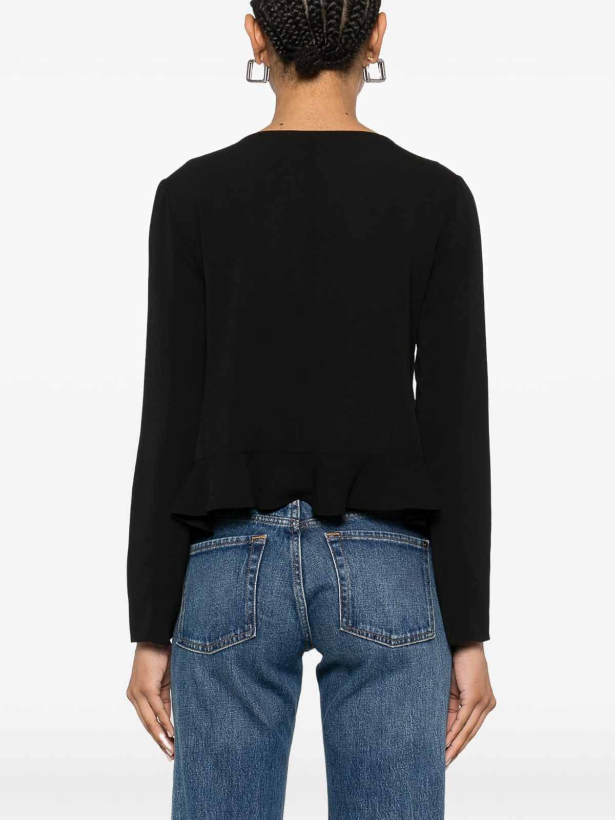 Emporio Armani Milano Stitch Shoulder Pads Jacket In Black