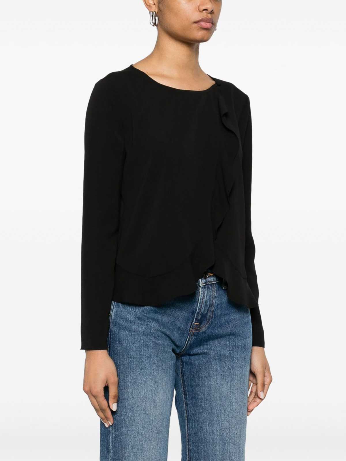 Emporio Armani Milano Stitch Shoulder Pads Jacket In Black