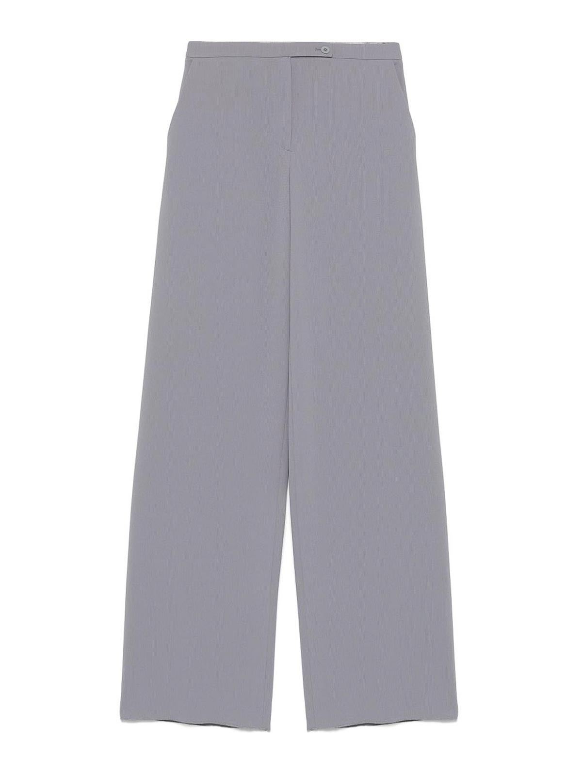 Emporio Armani Flare Leg Trousers In Gray