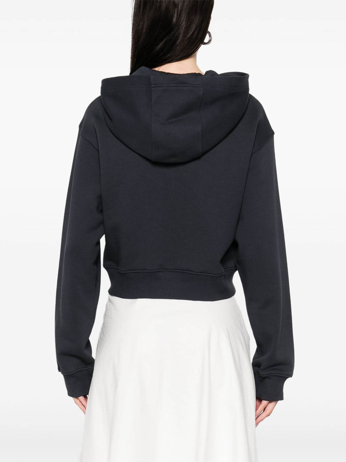Emporio Armani Cotton Zipped Hoodie In Blue