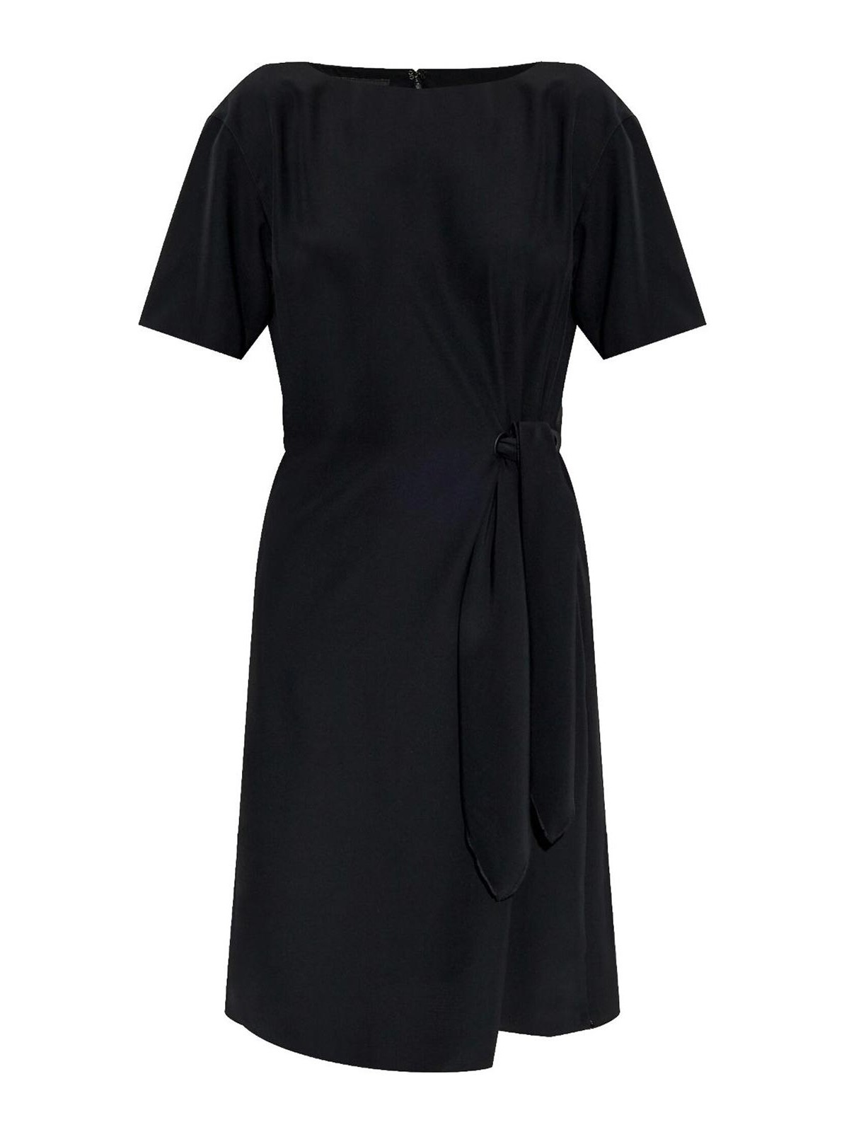 Emporio Armani Women's Midi Dress With Waist Knot In Black
