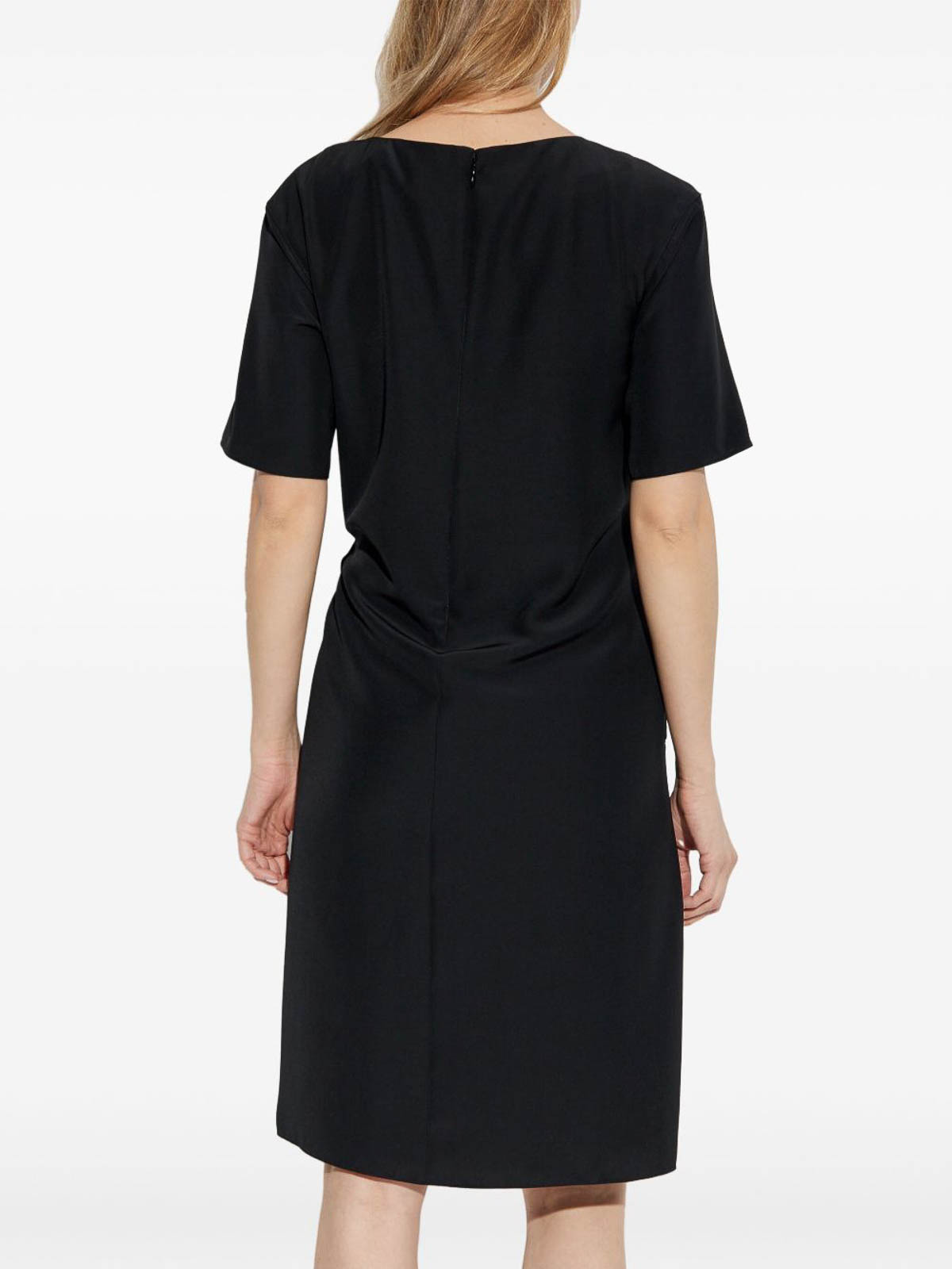 Emporio Armani Women's Midi Dress With Waist Knot In Black