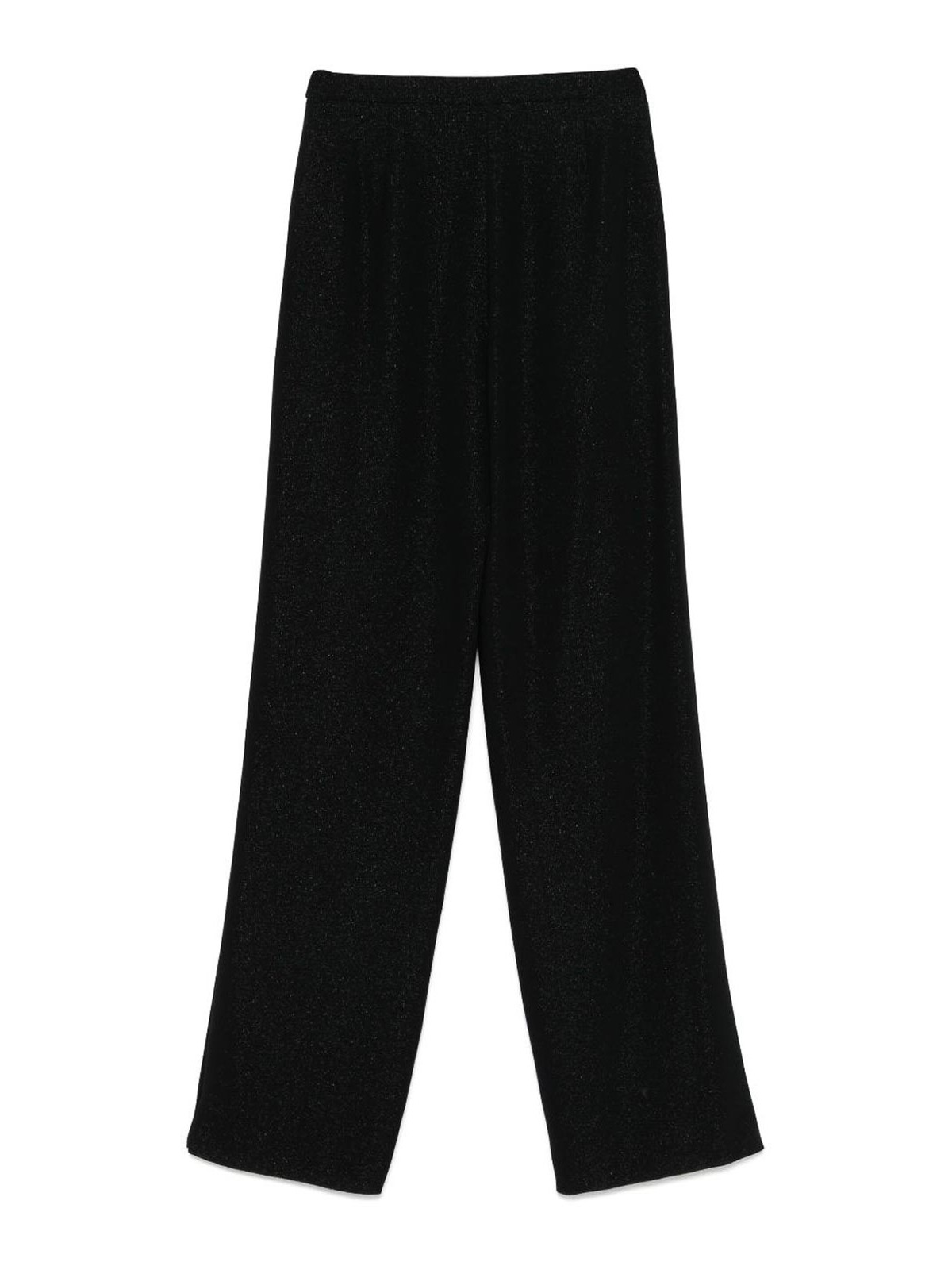 Emporio Armani Shimmery Wide Leg Trousers In Black