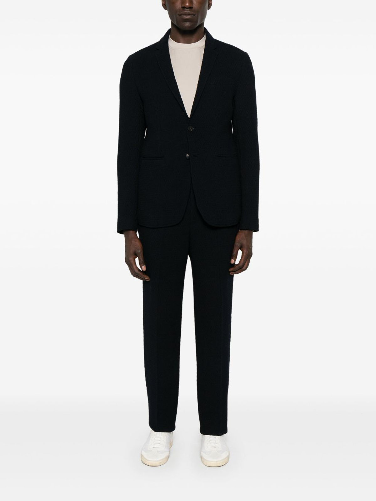 Emporio Armani Wool Trousers In Blue