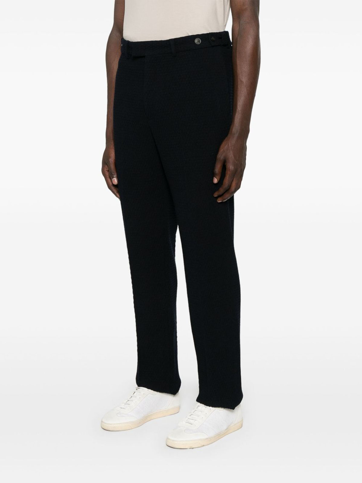 Emporio Armani Wool Trousers In Blue