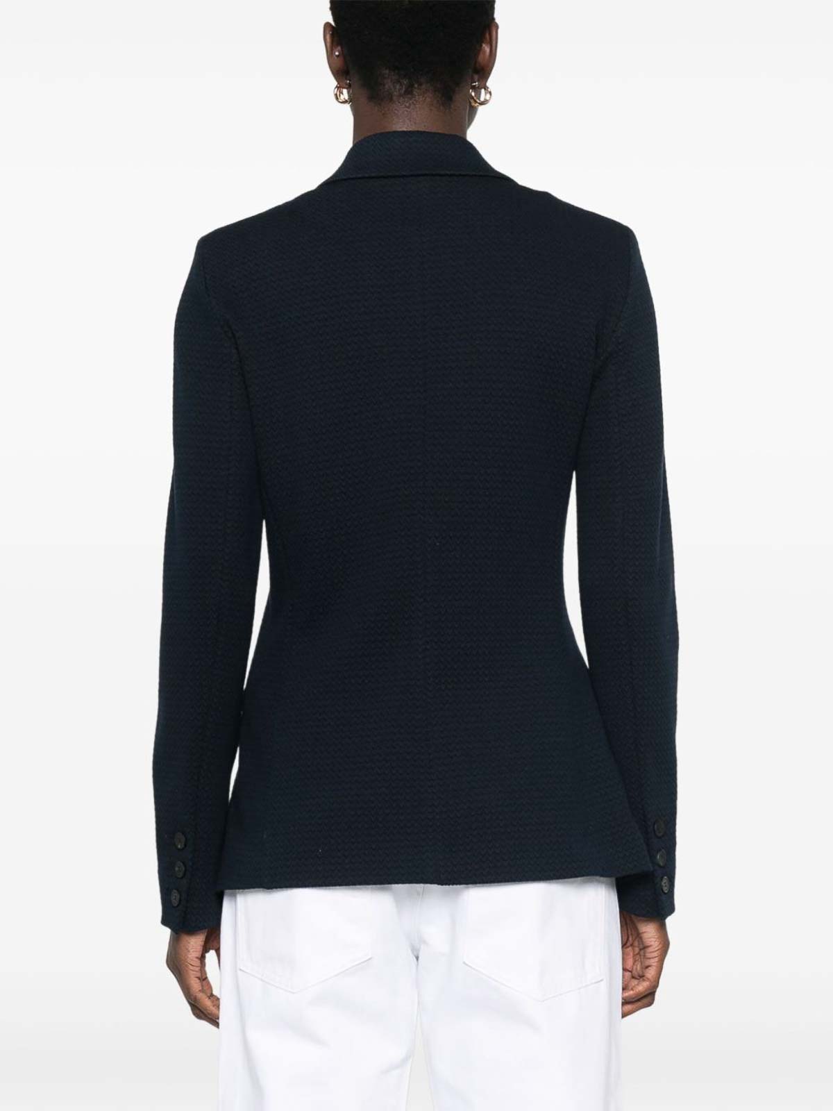Emporio Armani Single-breasted Blazer Featuring Shoulder Pads In Black