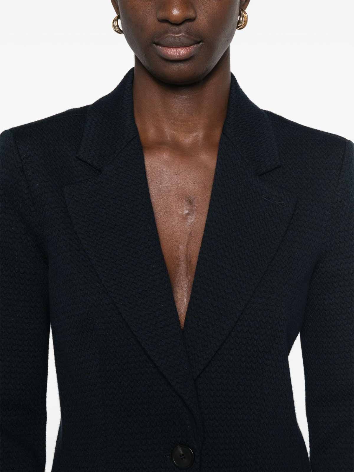 Emporio Armani Single-breasted Blazer Featuring Shoulder Pads In Black