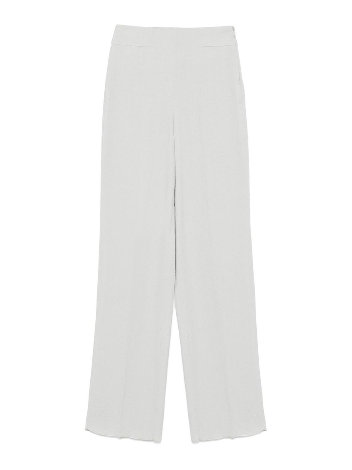Emporio Armani Light Grey Herringbone-jacquard Trousers In Gray