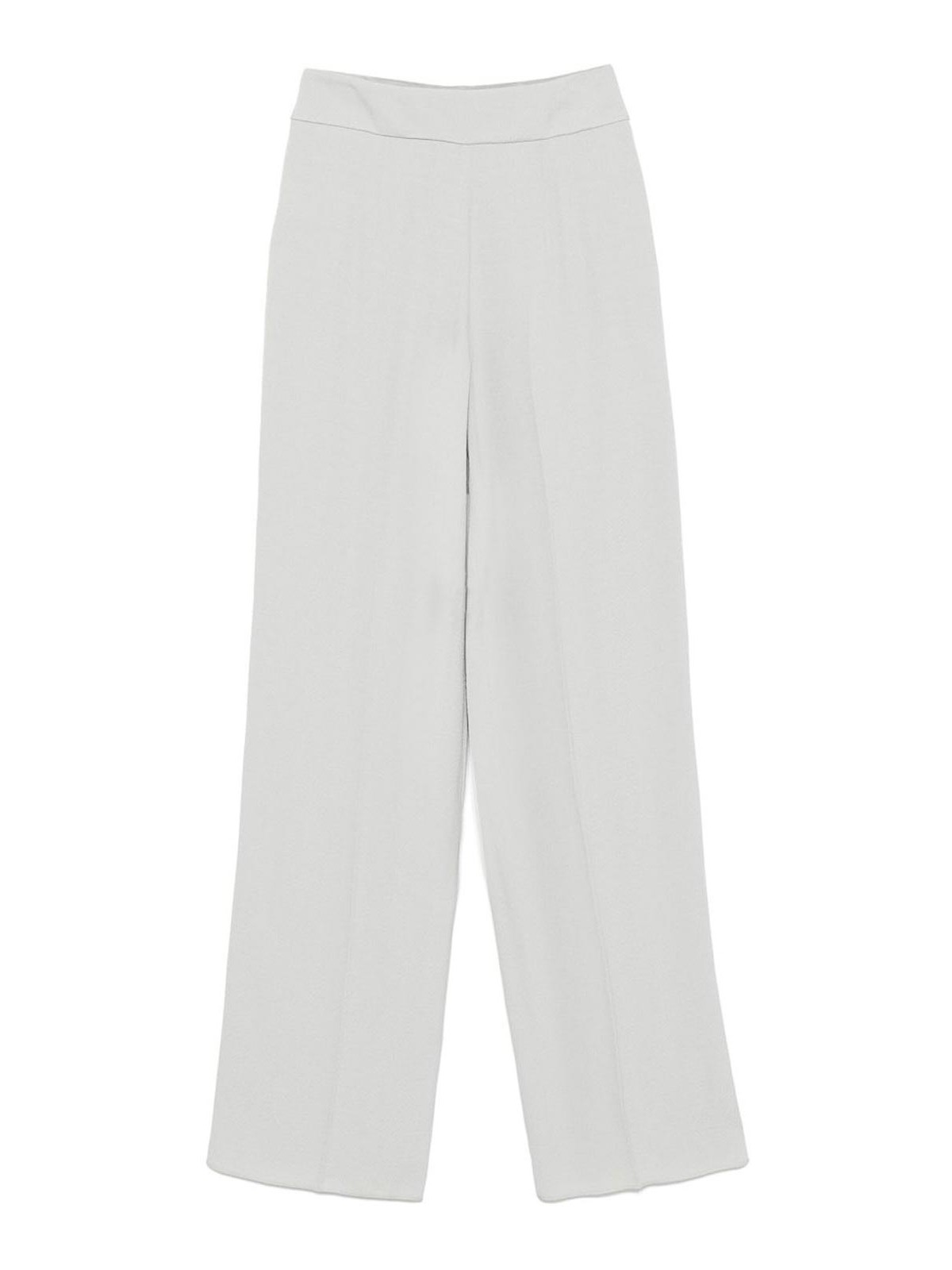 Emporio Armani Light Grey Herringbone-jacquard Trousers In Gray