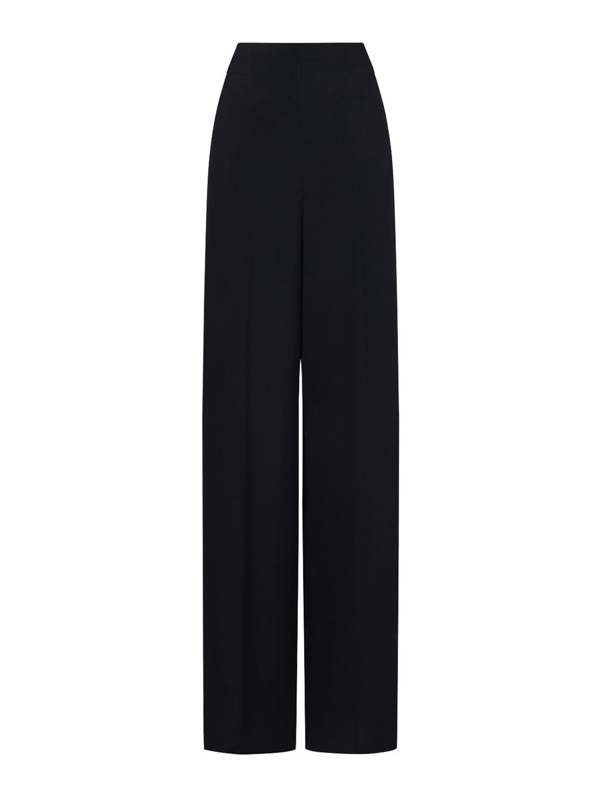 Emporio Armani Crepe Trousers In Black