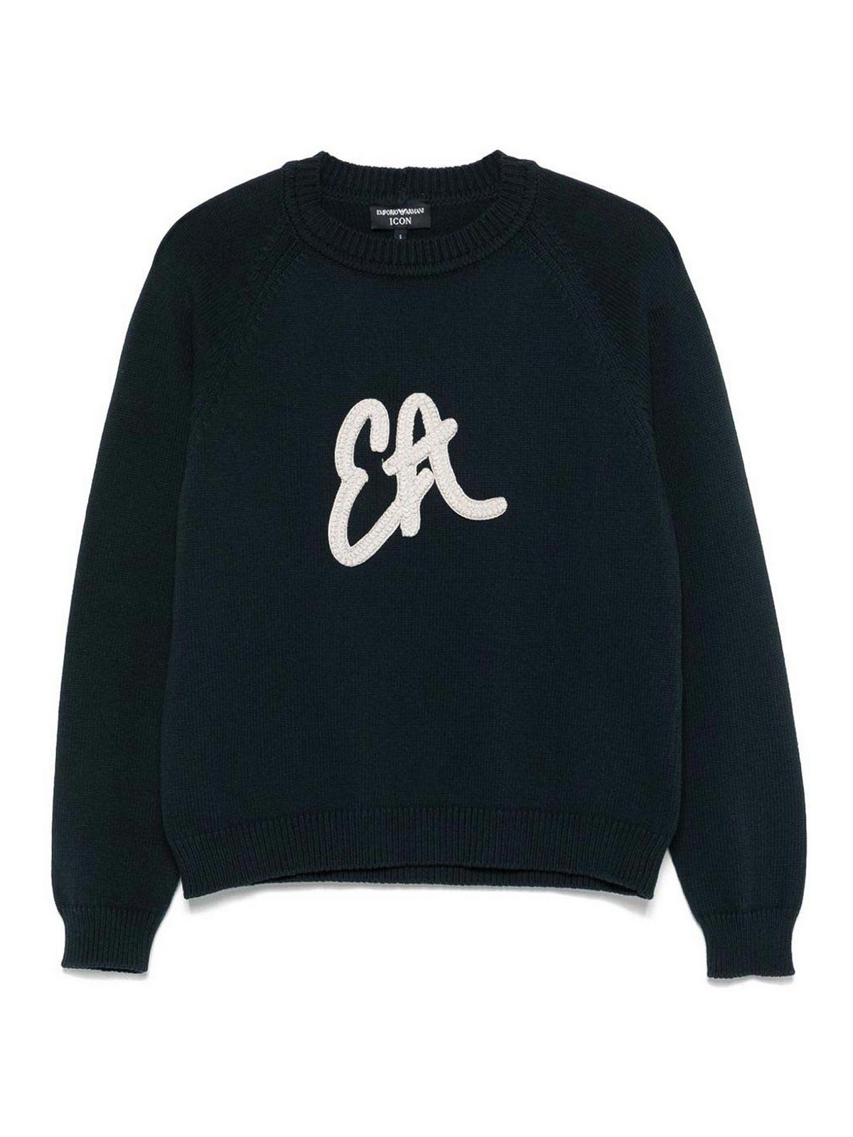 Emporio Armani Women's Sweater With Maxi Ea Icon Logo In Blue