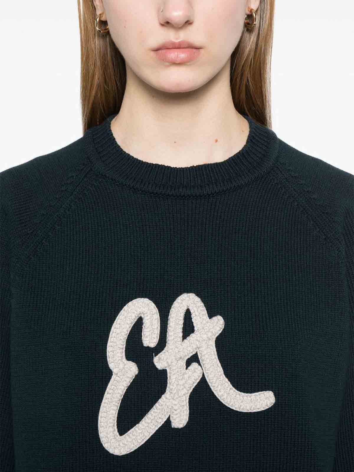 Emporio Armani Women's Sweater With Maxi Ea Icon Logo In Blue