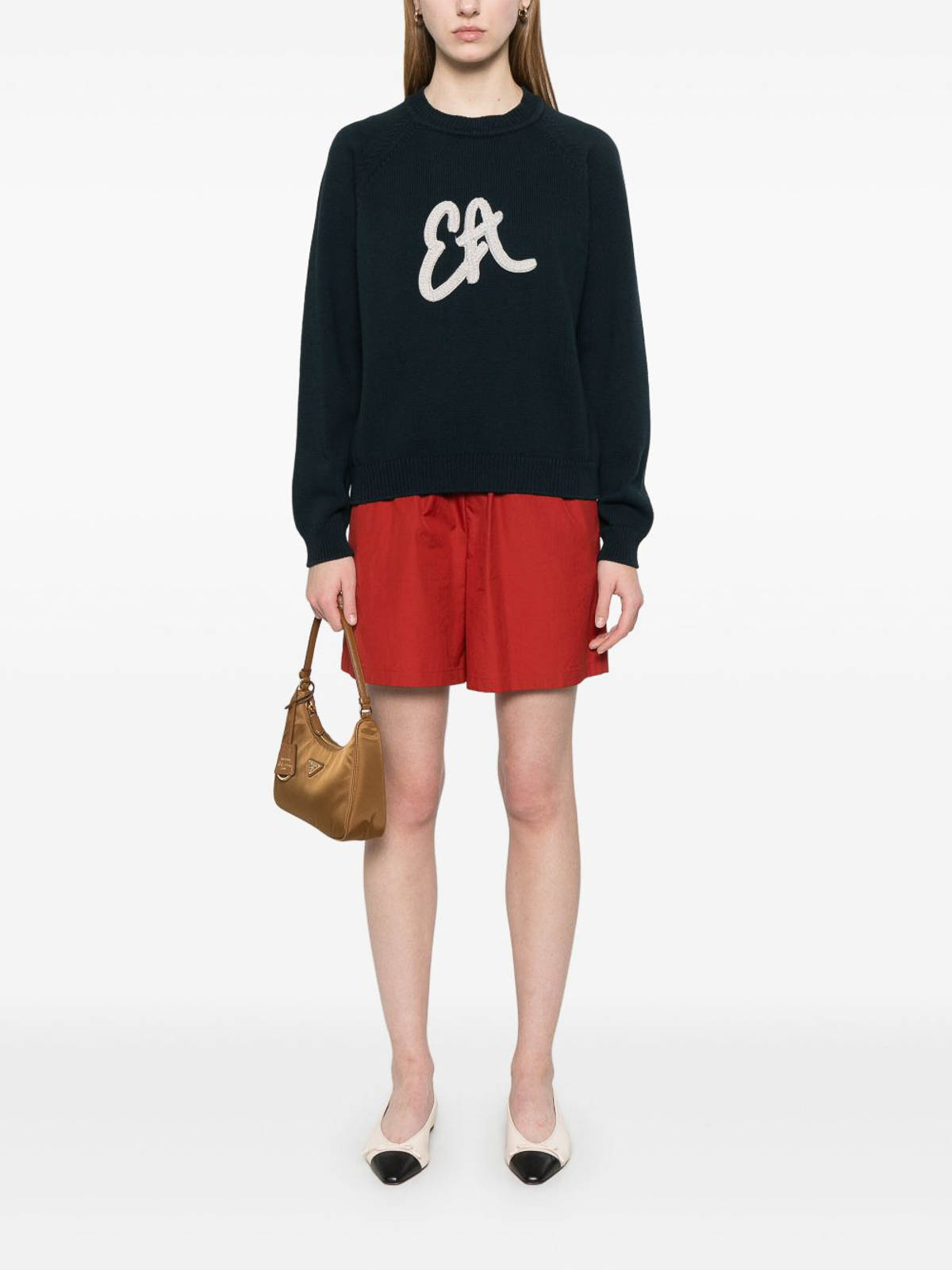 Emporio Armani Women's Sweater With Maxi Ea Icon Logo In Blue