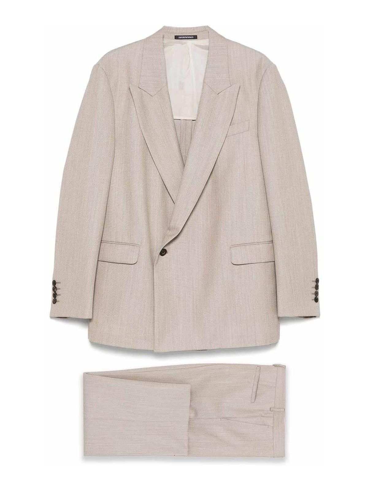Emporio Armani Wool Single-breasted Suit In Neutral