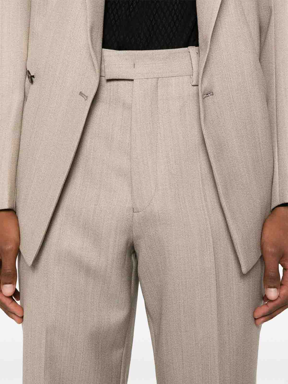 Emporio Armani Wool Single-breasted Suit In Neutral