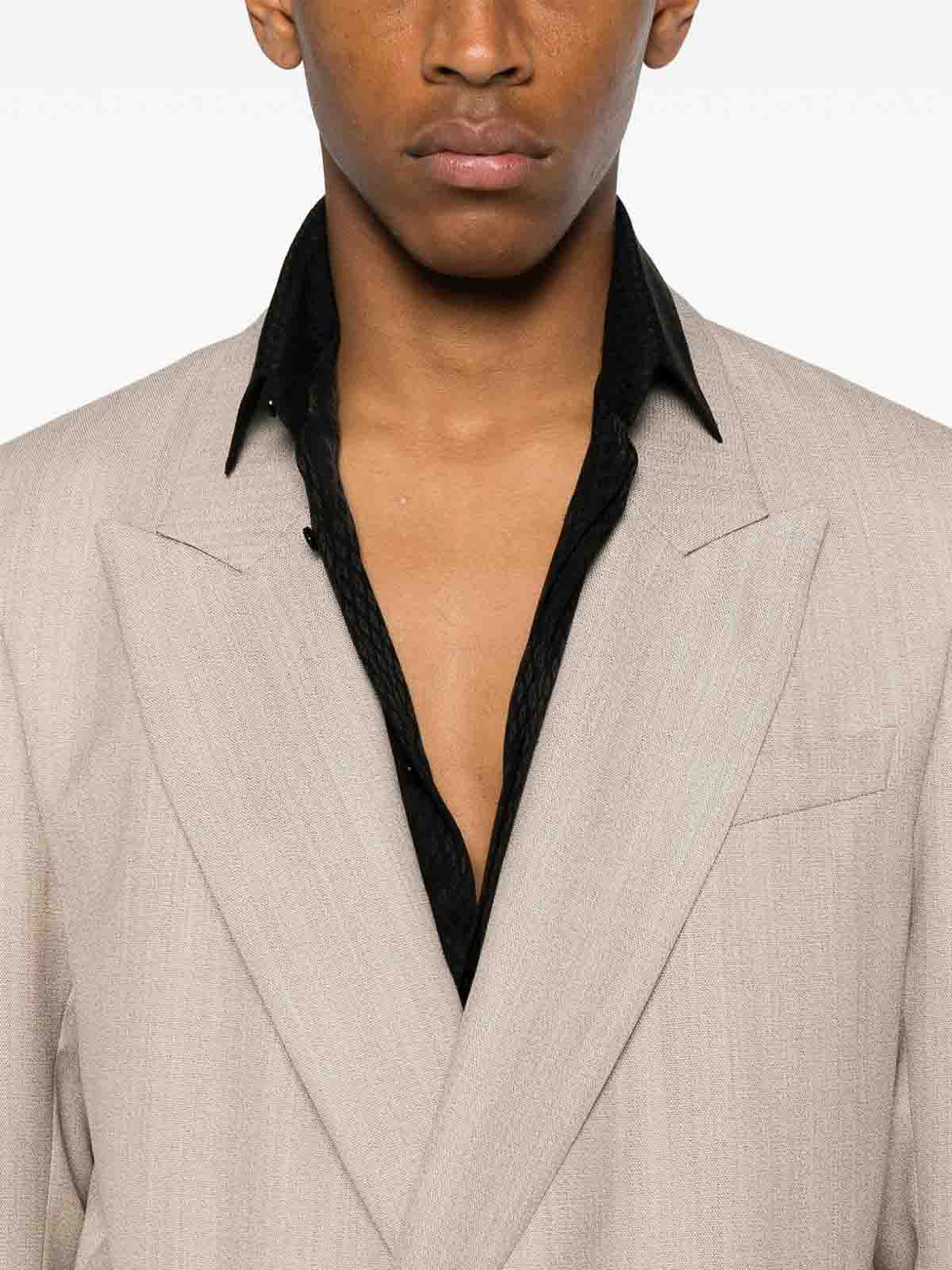 Emporio Armani Wool Single-breasted Suit In Neutral