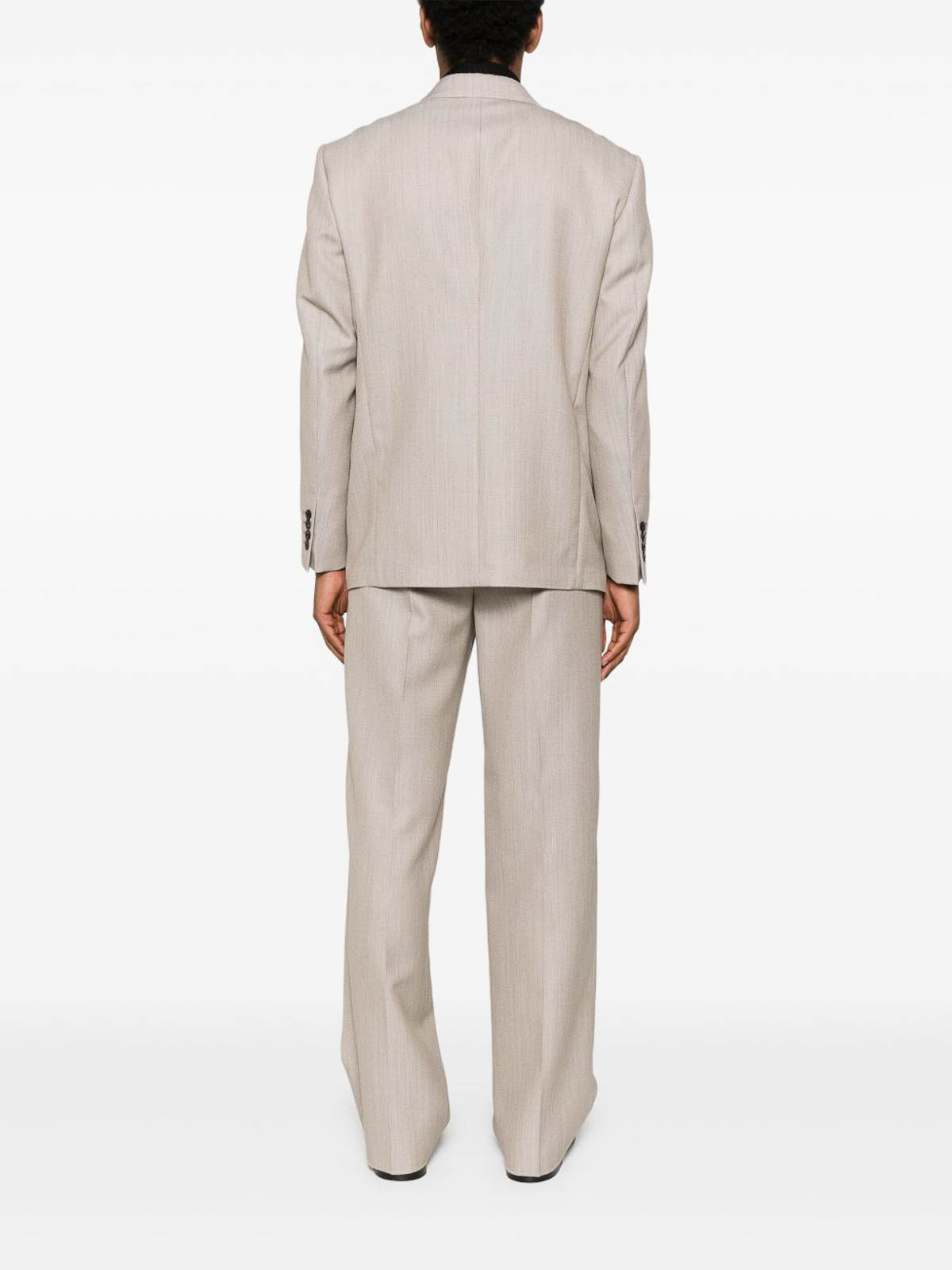 Emporio Armani Wool Single-breasted Suit In Neutral