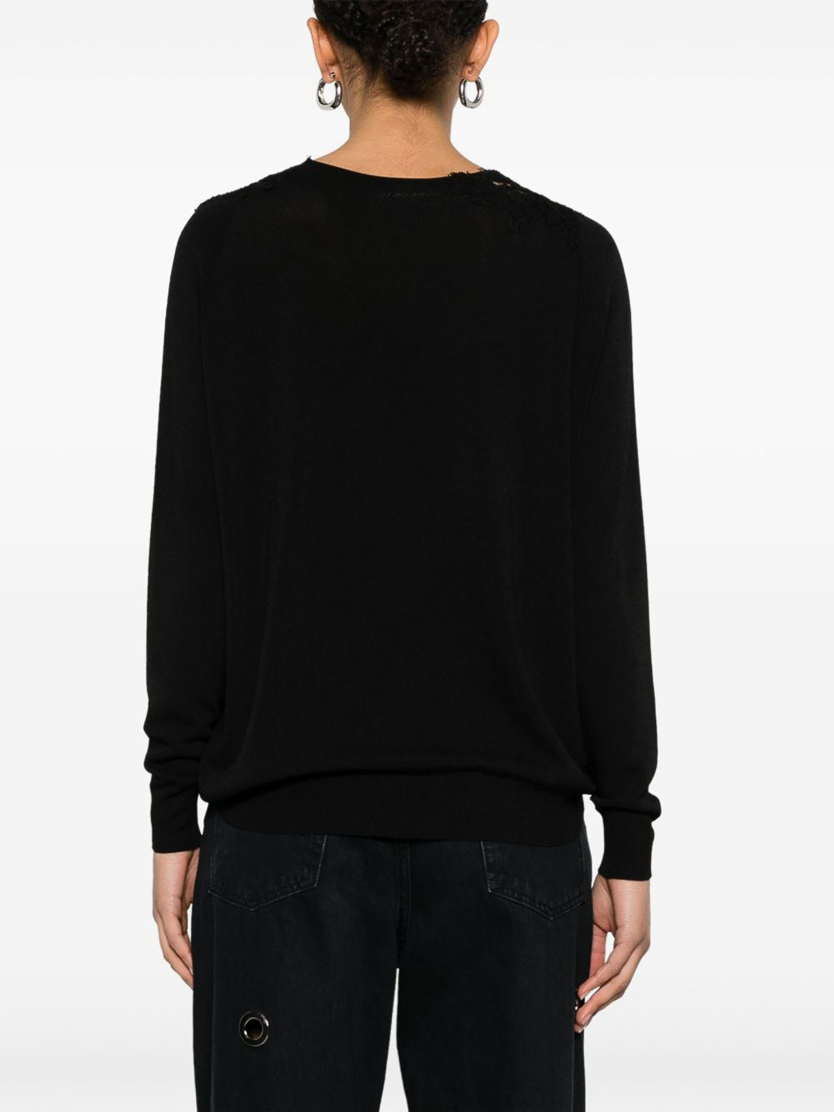 Ermanno Firenze Long-sleeved Sweater In Black