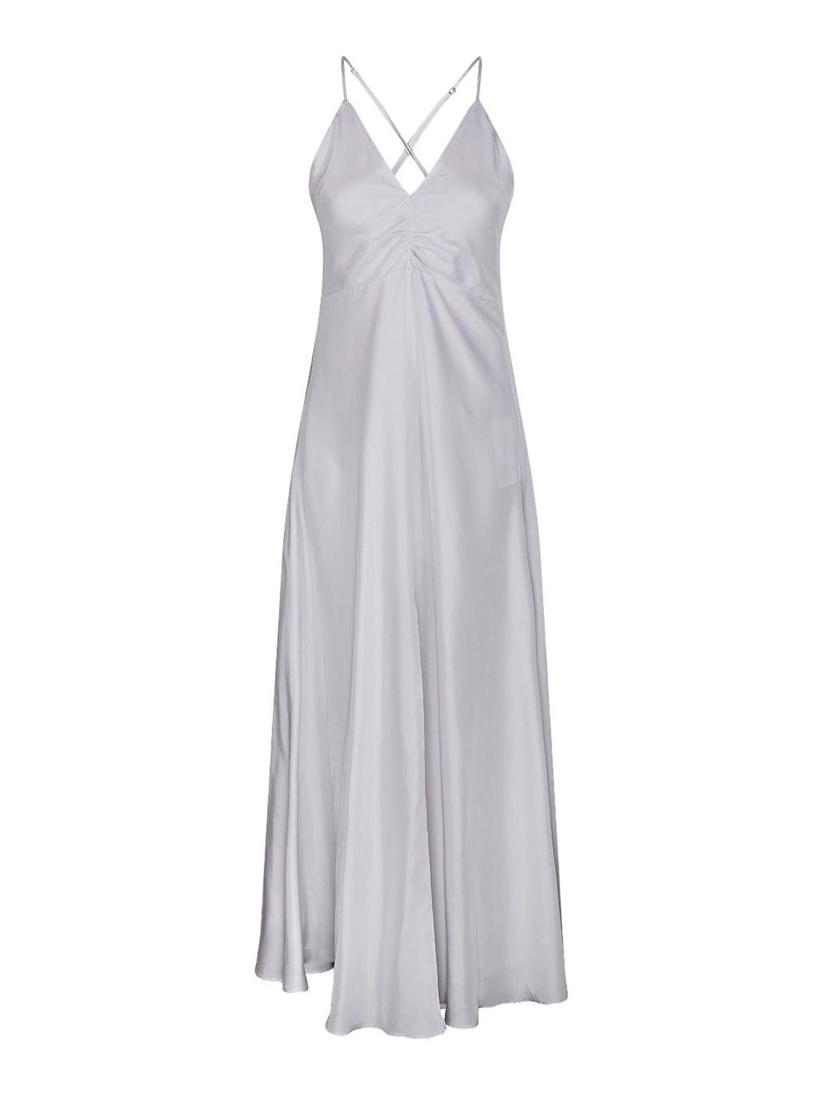 Forte Forte Women Long Silk Slip Dress In Gray