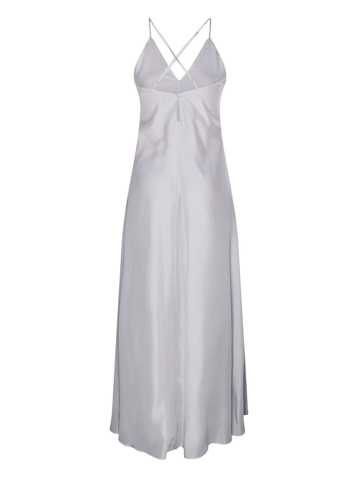 Forte Forte Women Long Silk Slip Dress In Gray